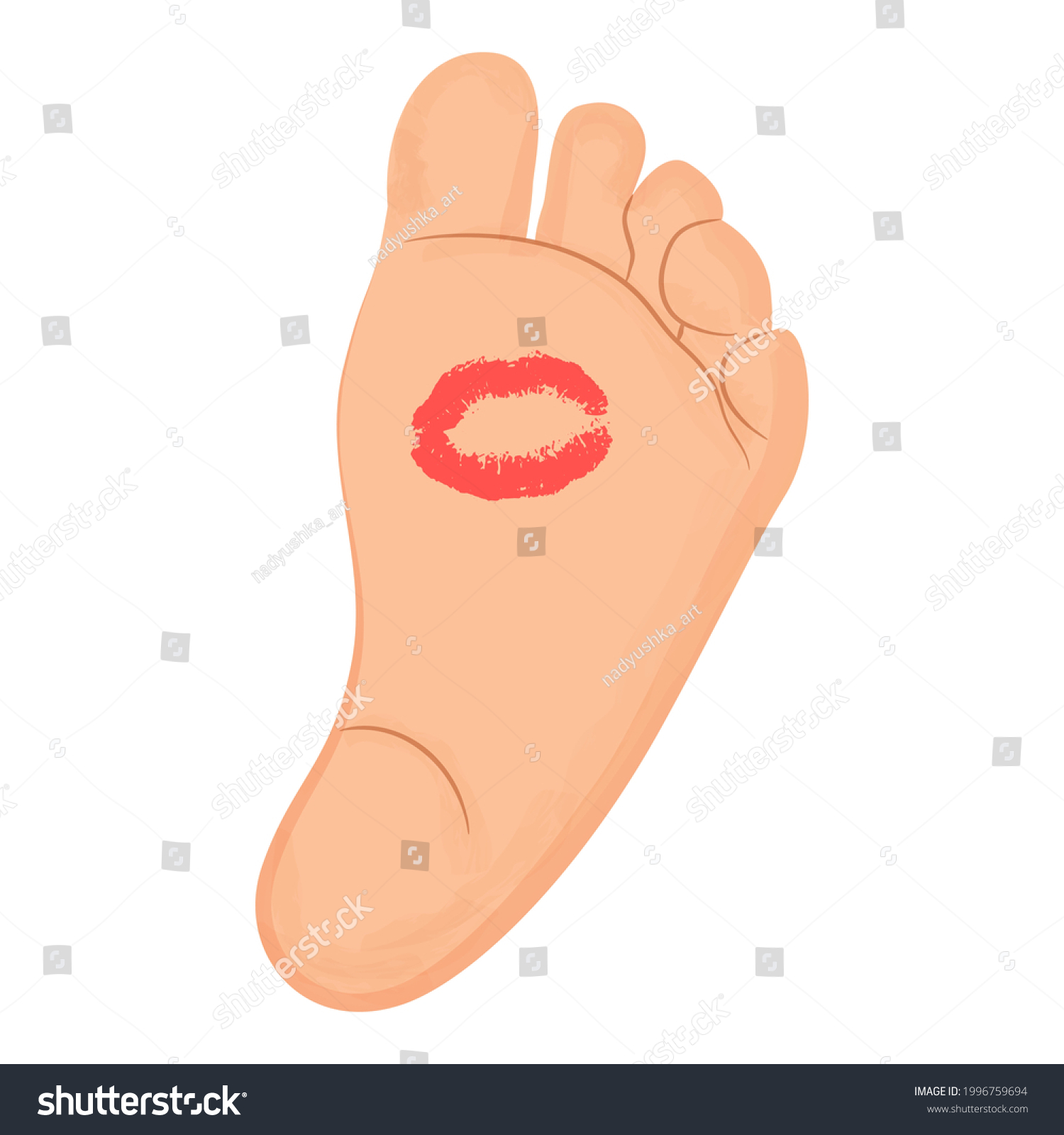 Little Baby Foot Mom Kiss On Stock Vector (Royalty Free) 1996759694 ...