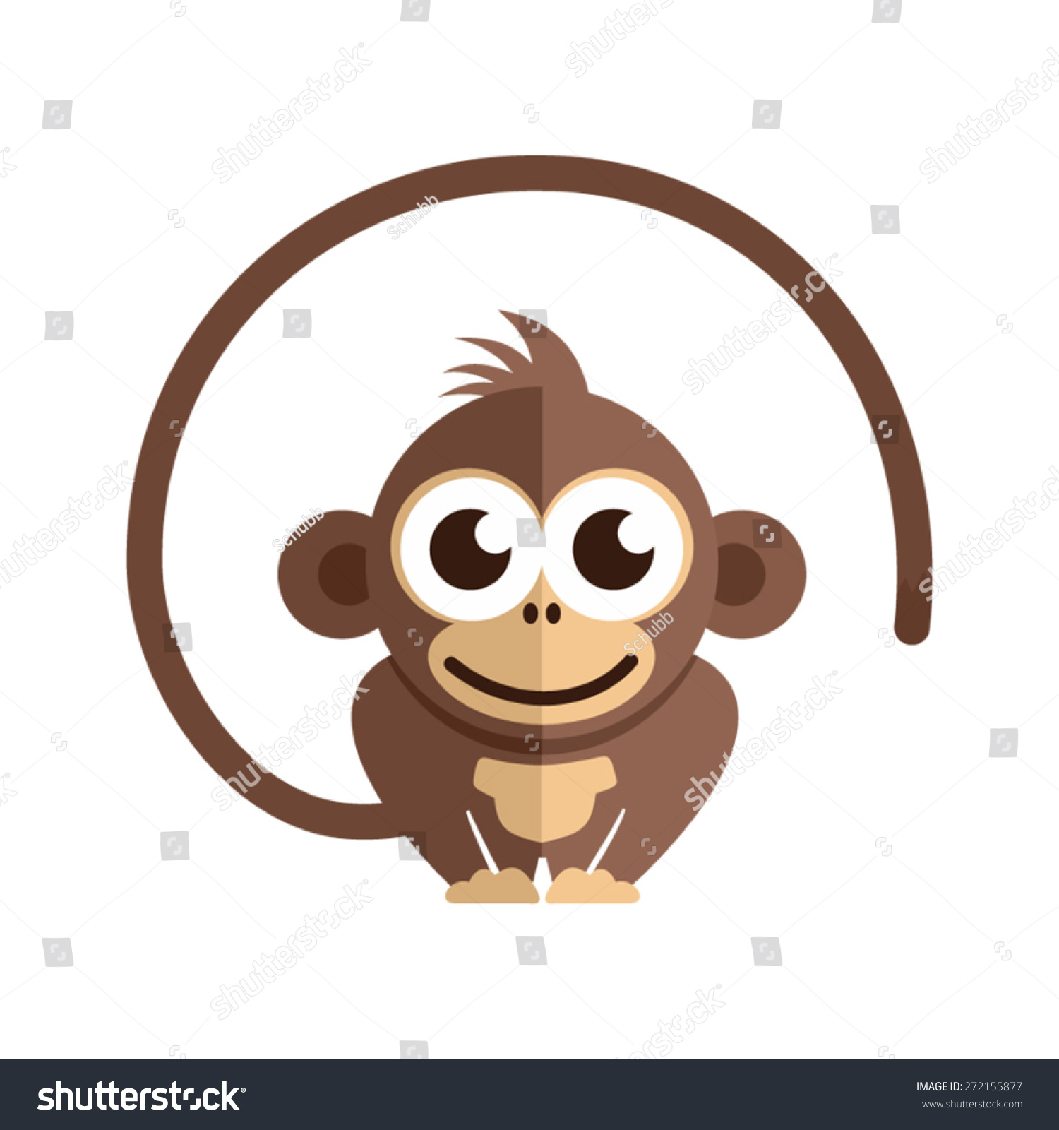 Download Little Baby Monkey On White Background Stock Vector ...