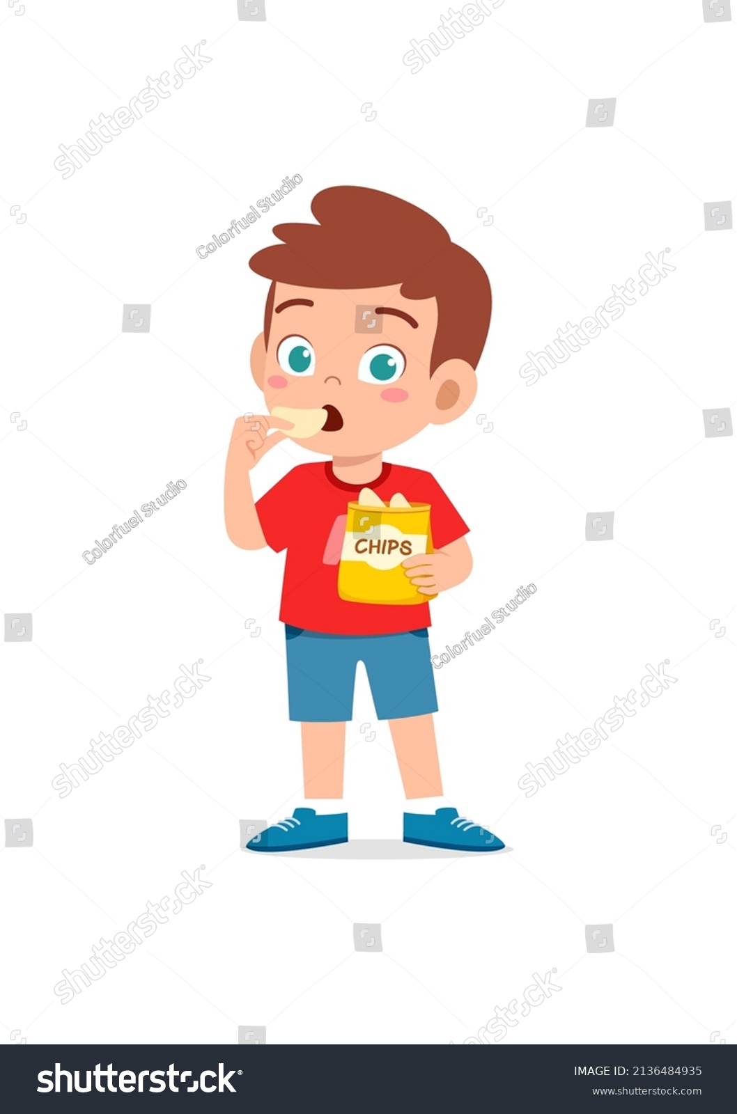 3,108 Boy eating chips Images, Stock Photos & Vectors | Shutterstock