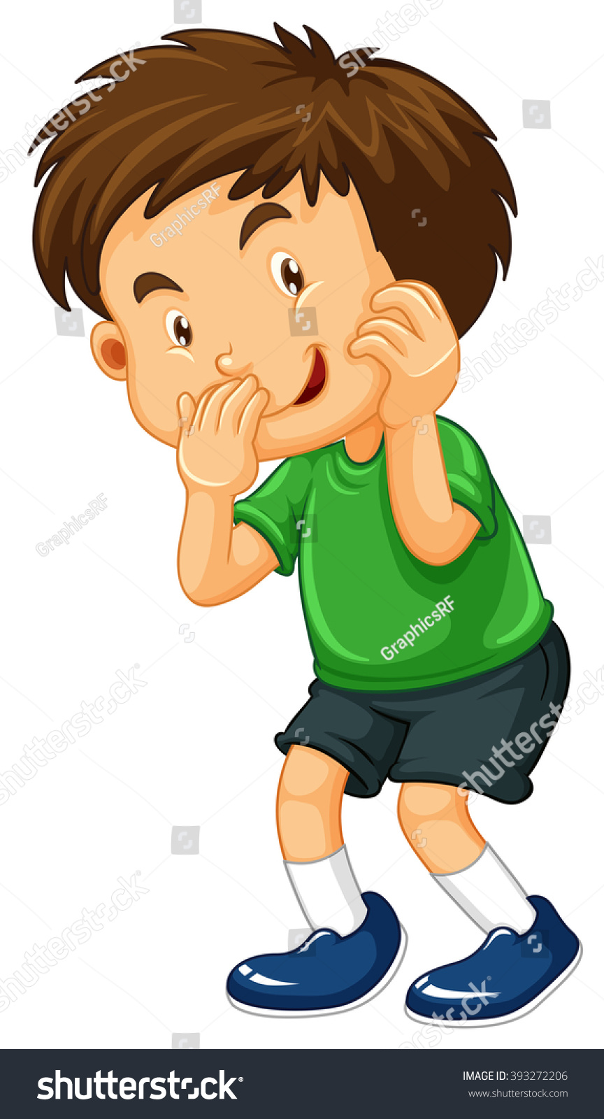 Little Boy Green Shirt Illustration Stock Vector (Royalty Free ...