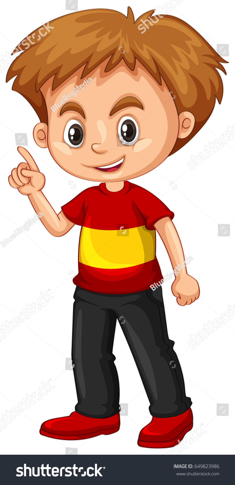 Little Boy Pointing His Finger Illustration Stock Vector (royalty Free 