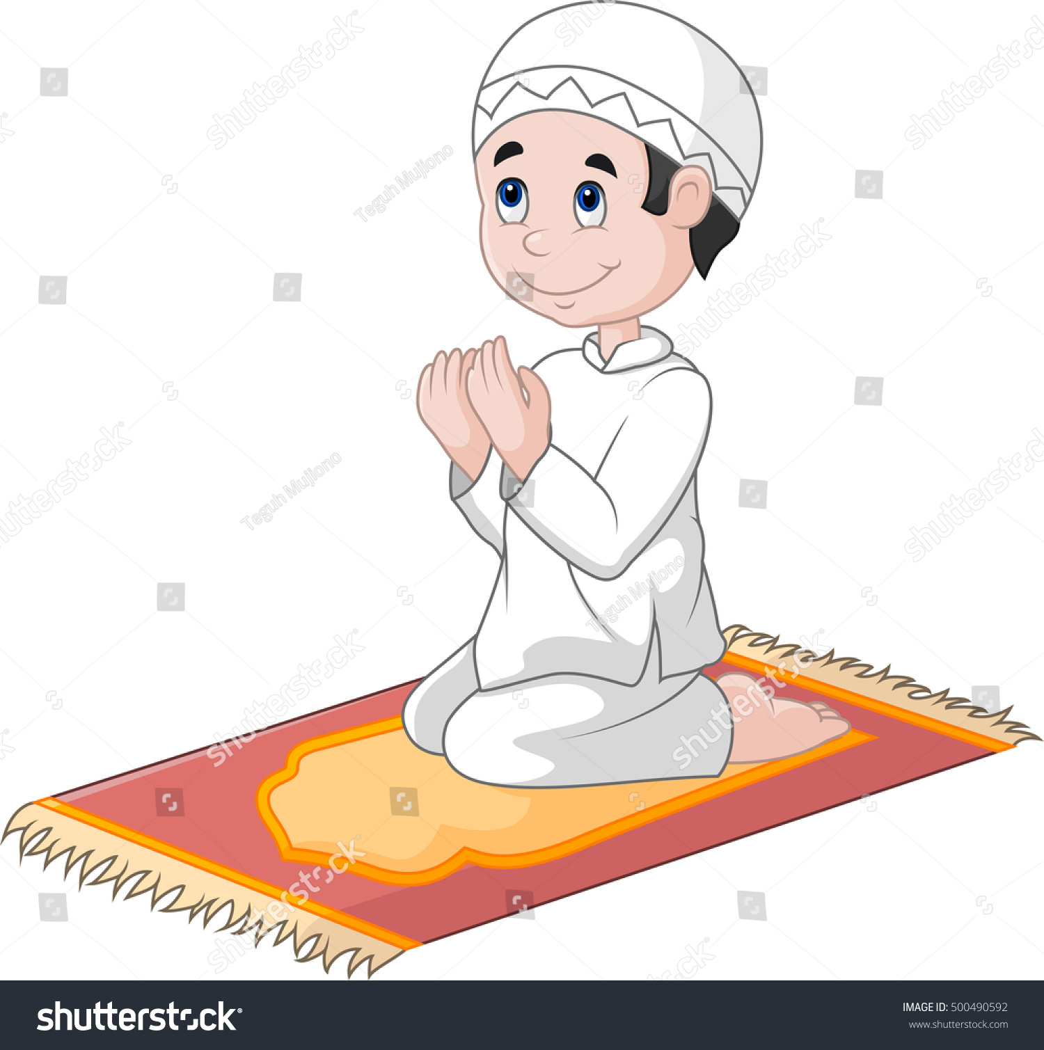 Little Boy Praying Stock Vector 500490592 - Shutterstock