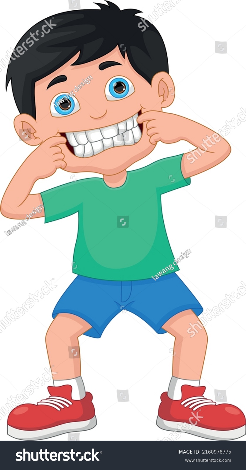 Little Boy Showing His Teeth Stock Vector (Royalty Free) 2160978775 ...