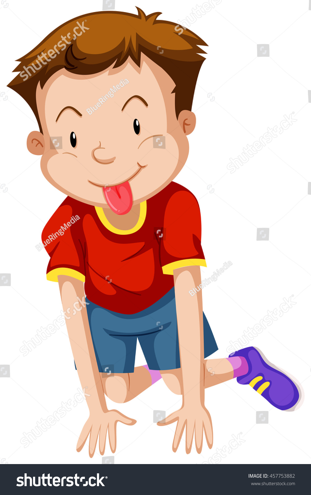 Little Boy Silly Face Illustration Stock Vector (Royalty Free ...