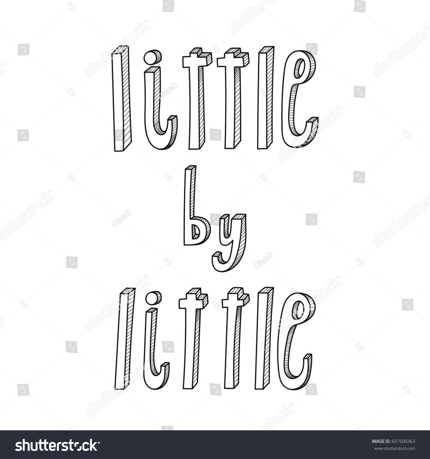 Little By Little Inspirational Quote Vector Stock Vector (Royalty Free ...