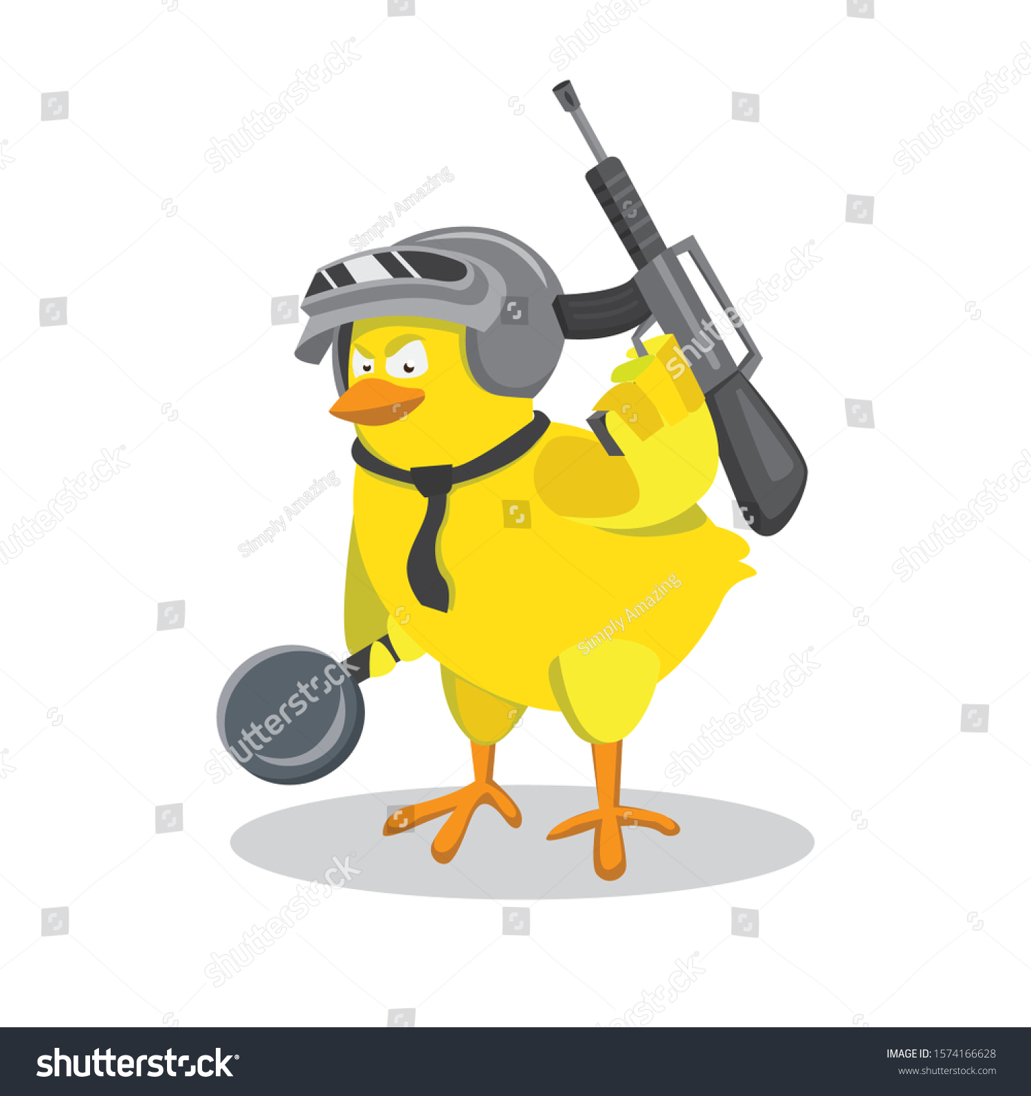 Little Chicken Gun Mascot Shooting Game Stock Vector Royalty Free 1574166628 Shutterstock