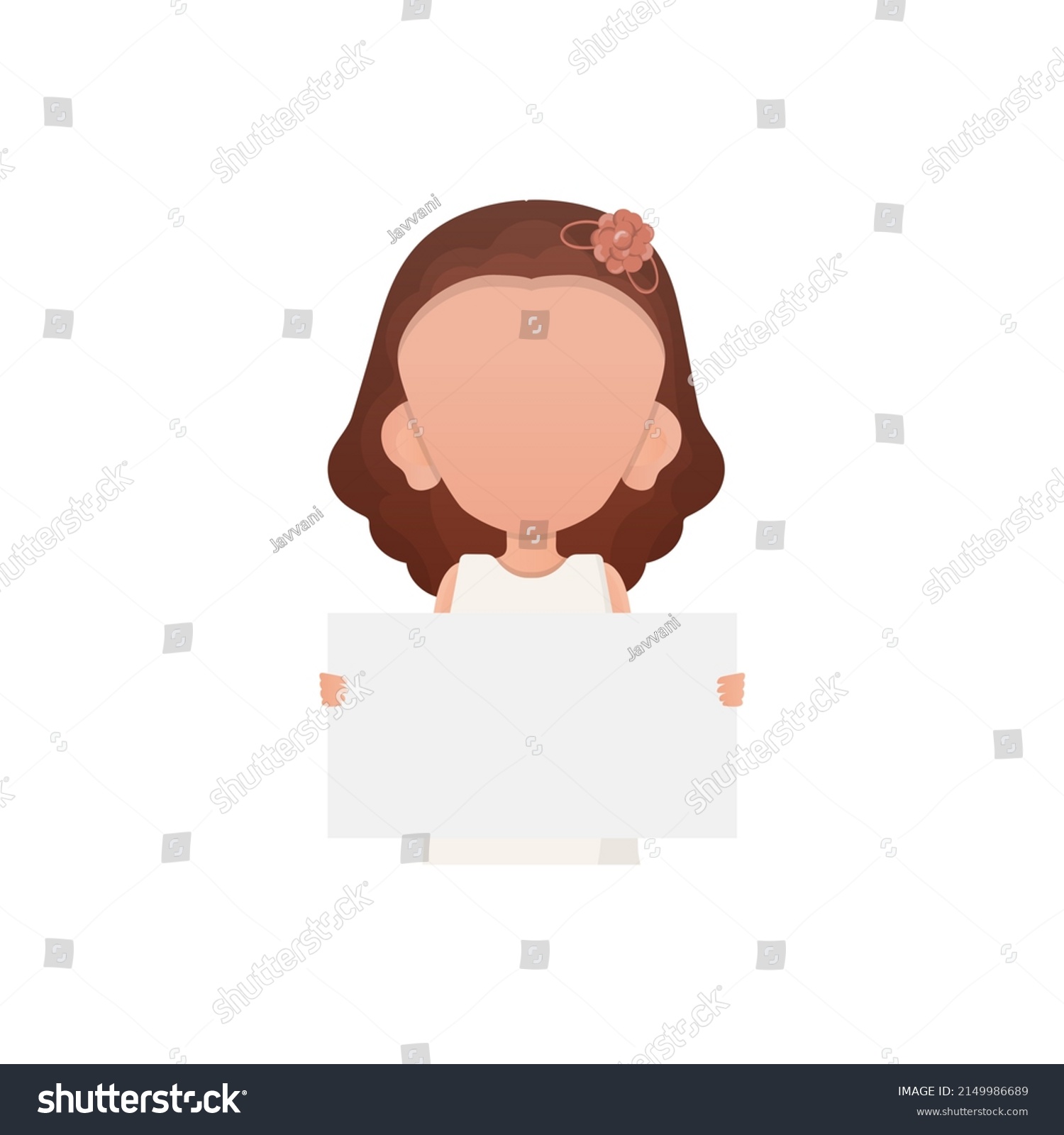 Little Child Girl Holding Empty Piece Stock Vector (Royalty Free ...