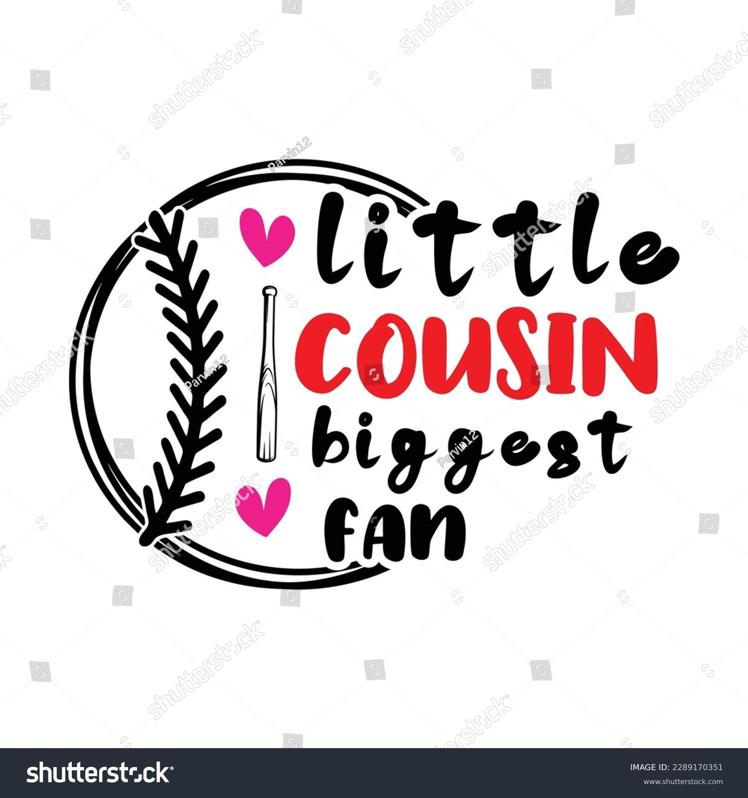 SVG of Little Cousin biggest fan SVG, Cousin SVG, Funny SVG, Baseball SVG, Funny Baseball svg