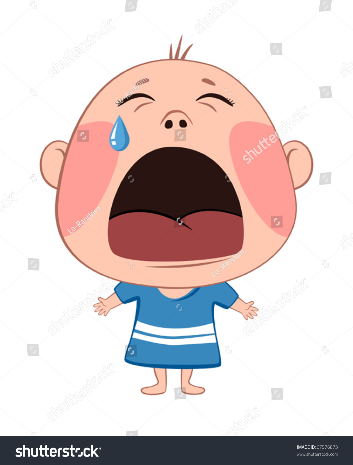 Little Crying Baby. Vector Illustration. - 67576873 : Shutterstock