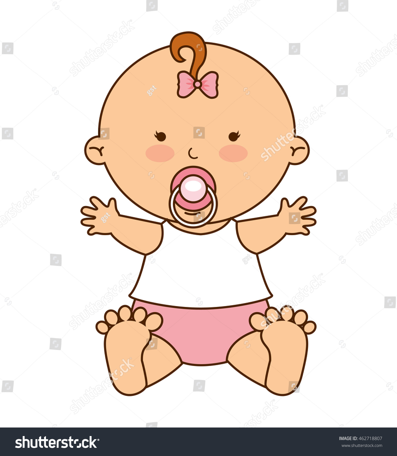 Little Cute Baby Icon Vector Illustration Stock Vector 462718807