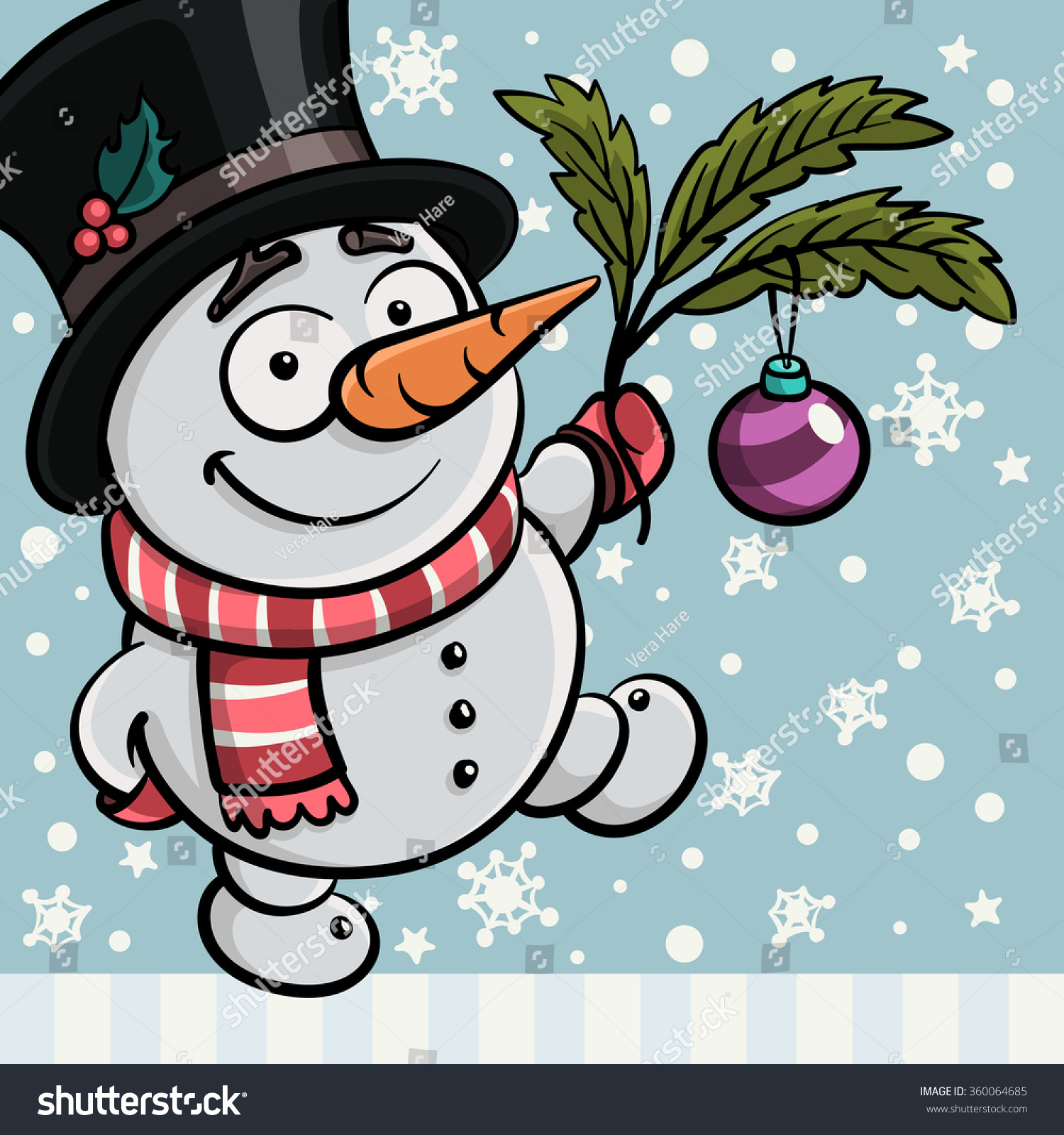 Little Cute Cartoon New Year Frosty Stock Vector Royalty Free