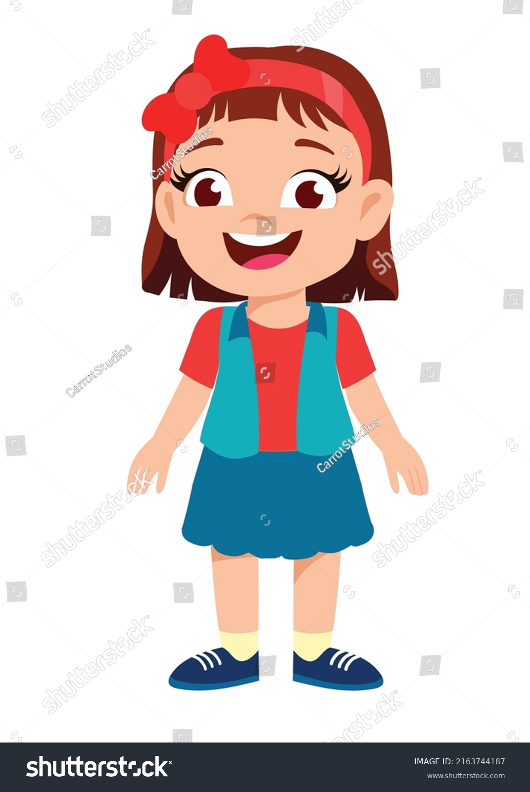 Little Girl Clipart Vector Illustration Isolated Stock Vector (Royalty ...