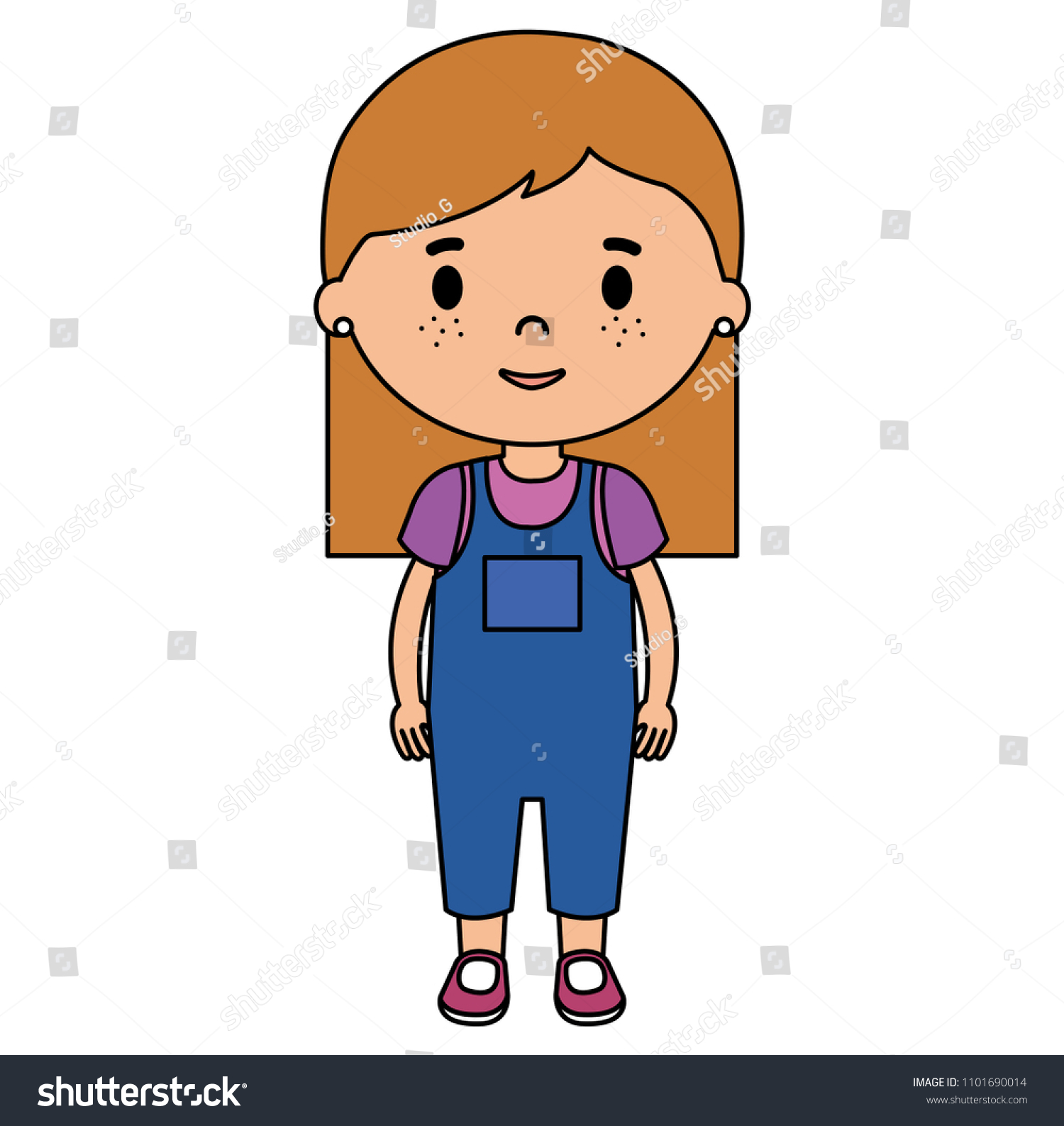 Little Girl Daughter Character Stock Vector (Royalty Free) 1101690014 ...