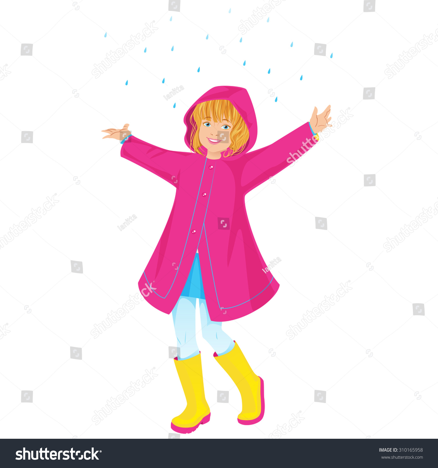 bright pink raincoat