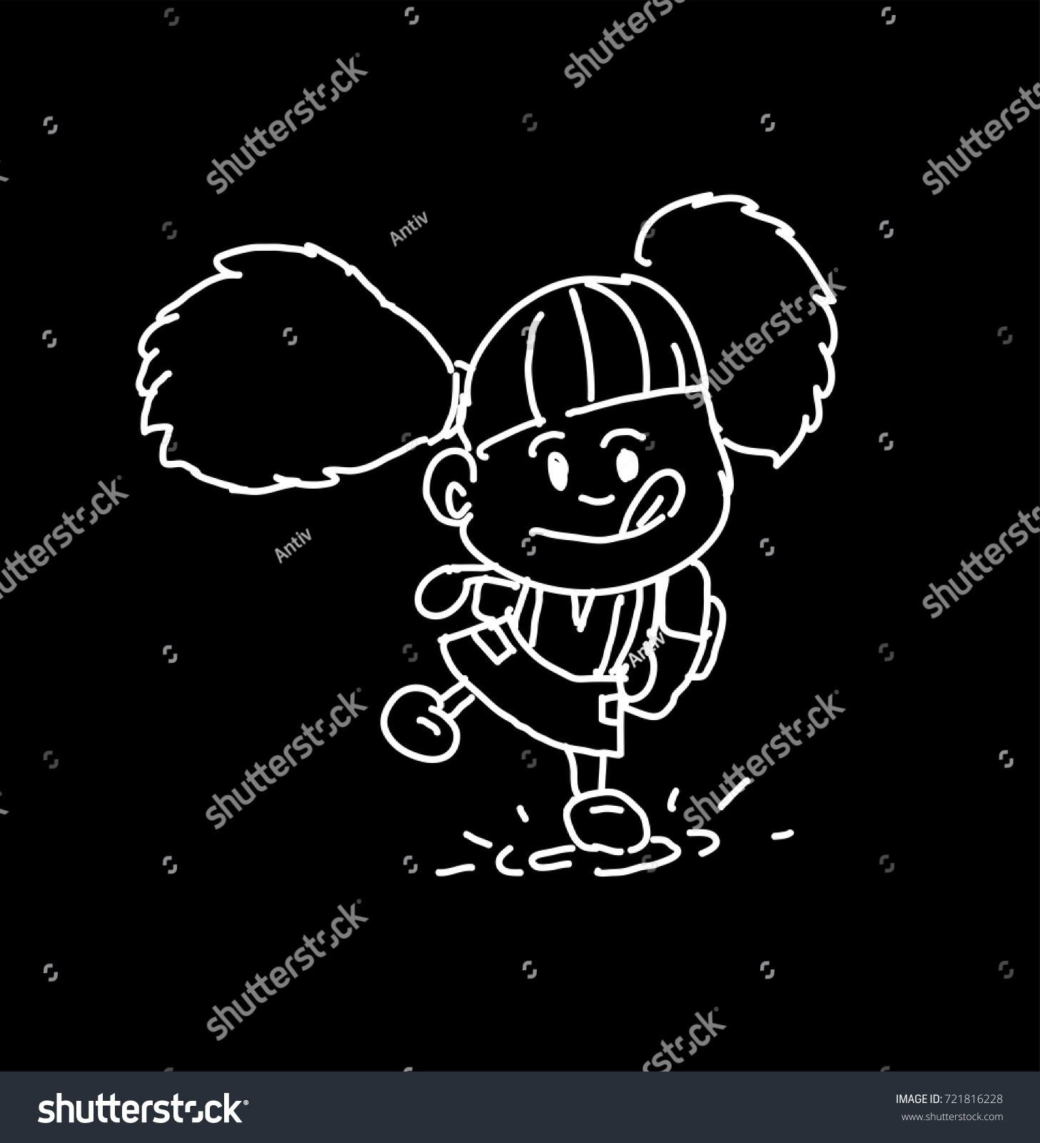 Little Girl Pigtails Cartoon Character: Vector De Stock (libre De ...