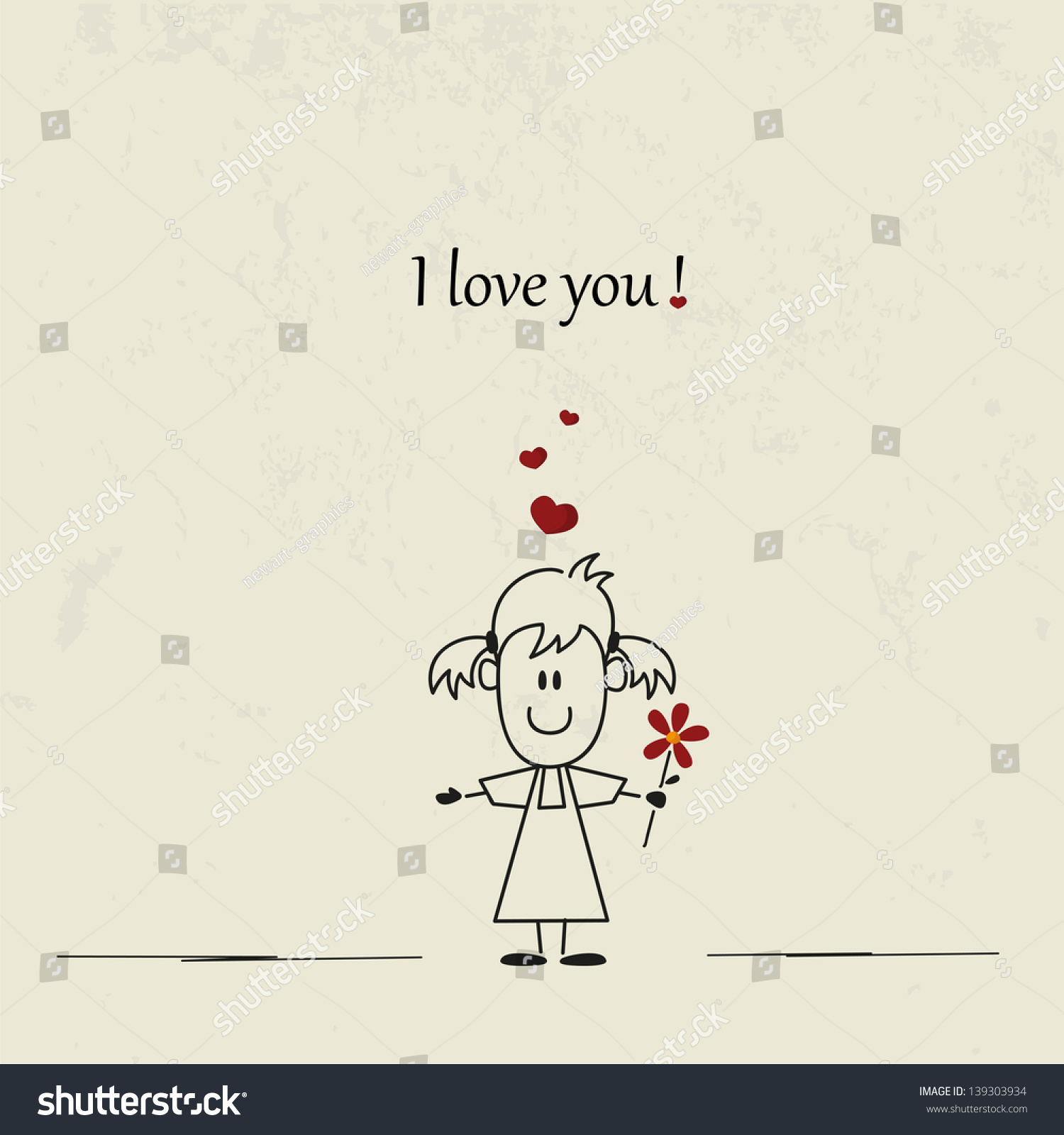 SVG of Little girl with red flower svg