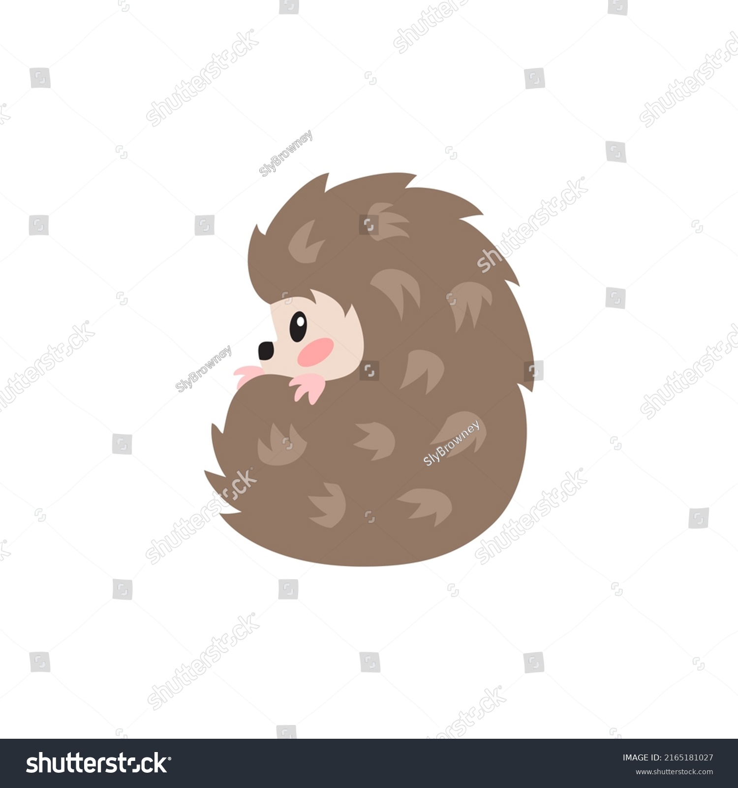 Little Hedgehog Icon Cartoon Illustration Cute Stock Vector (Royalty ...