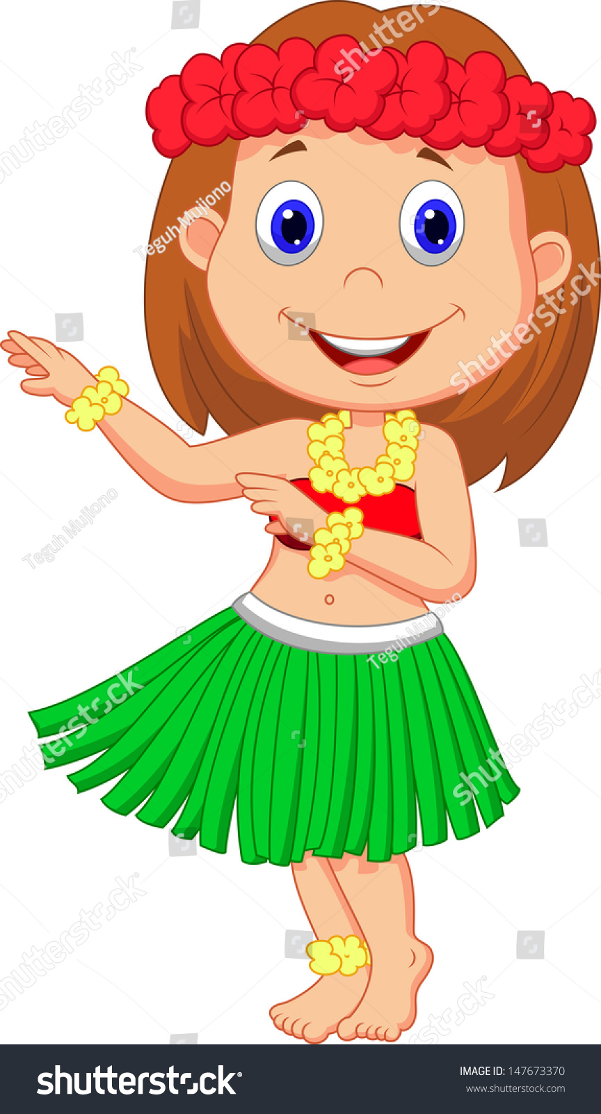 Little Hula Girl Stock Vector (Royalty Free) 147673370