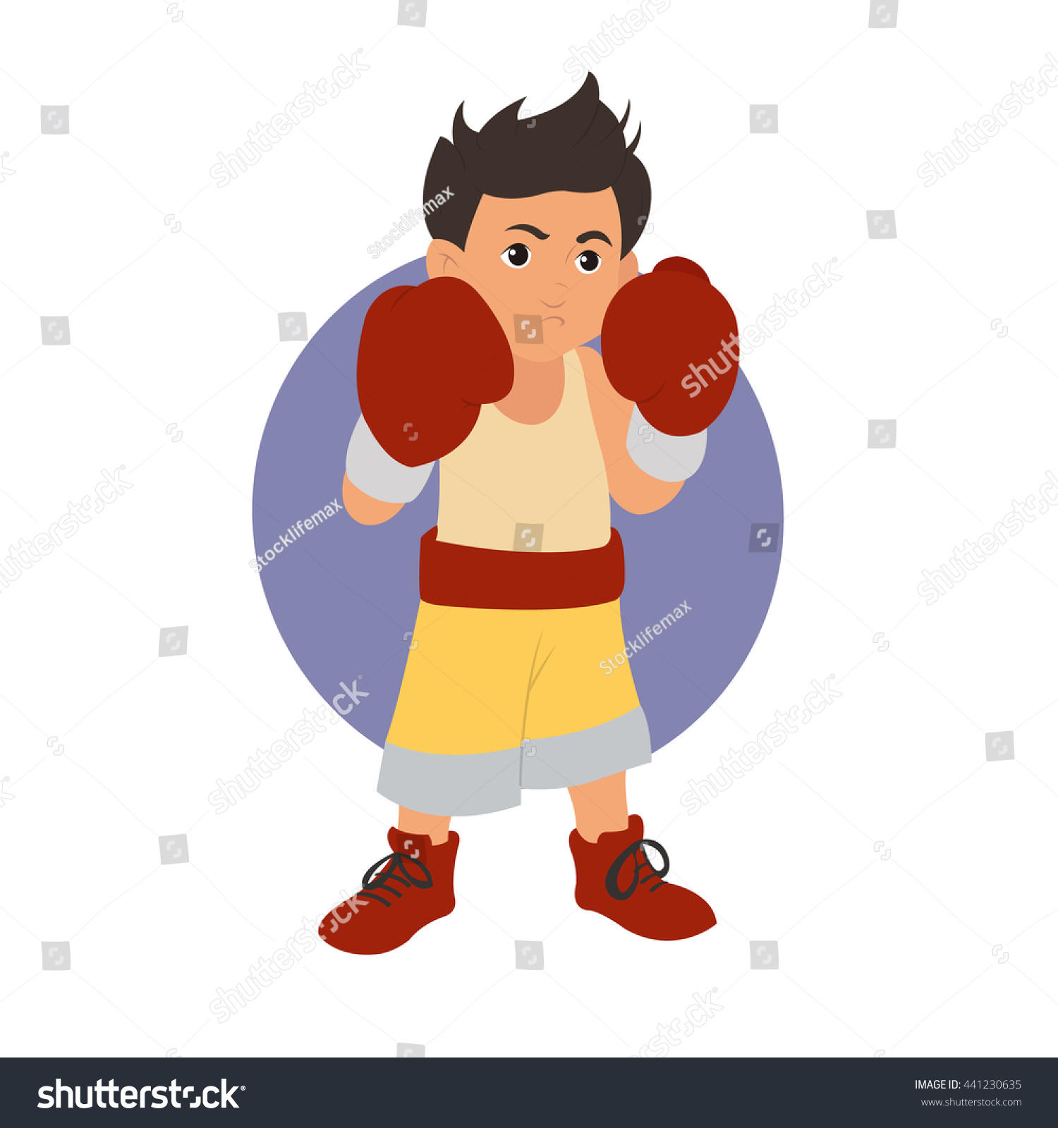 Little Kid Fighting Red Boxing Gloves Stock Vector (Royalty Free ...