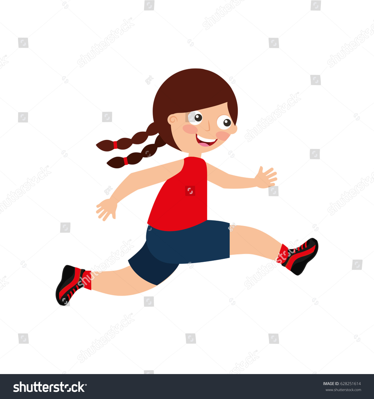 Little Kid Running Icon Stock Vector (Royalty Free) 628251614 ...