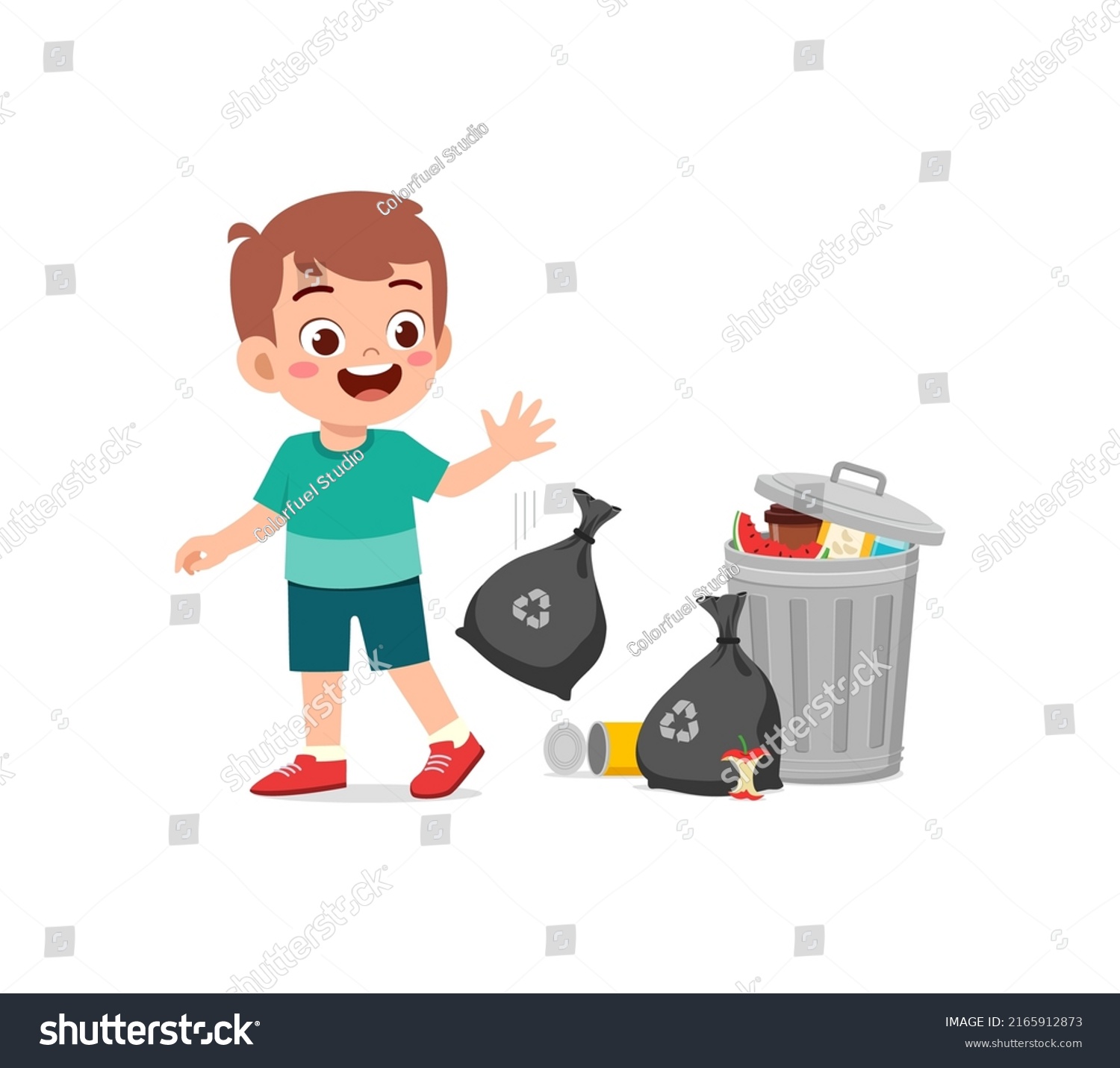 Little Kid Bad Behavior Do Littering Stock Vector (Royalty Free ...