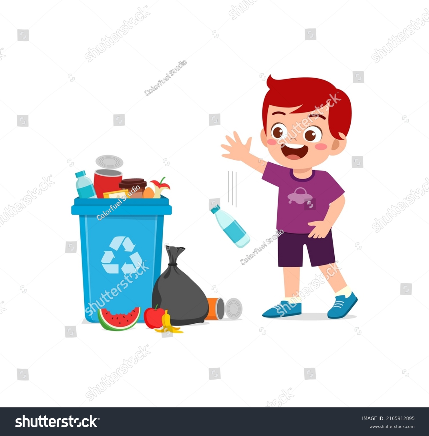 Little Kid Bad Behavior Do Littering Stock Vector (Royalty Free ...