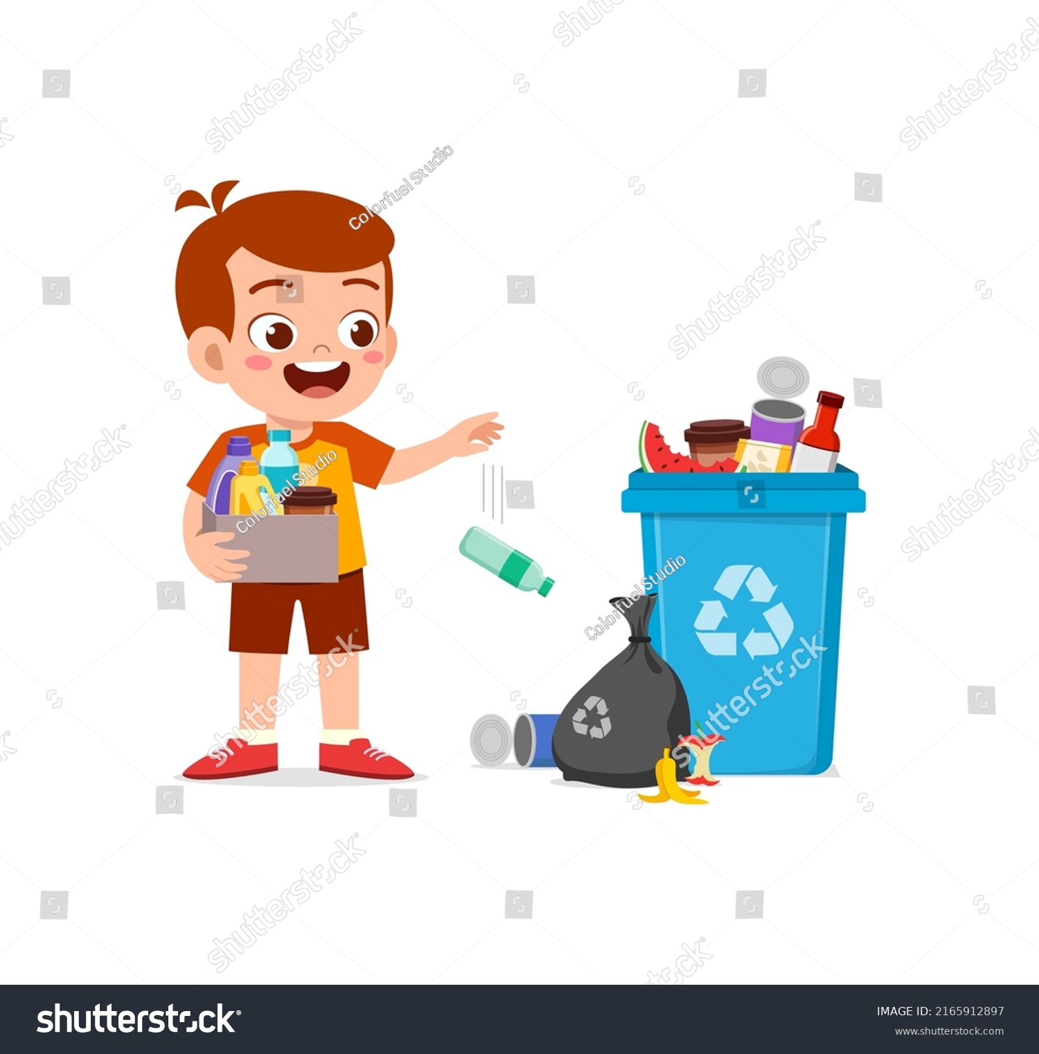 Little Kid Bad Behavior Do Littering Stock Vector (Royalty Free ...