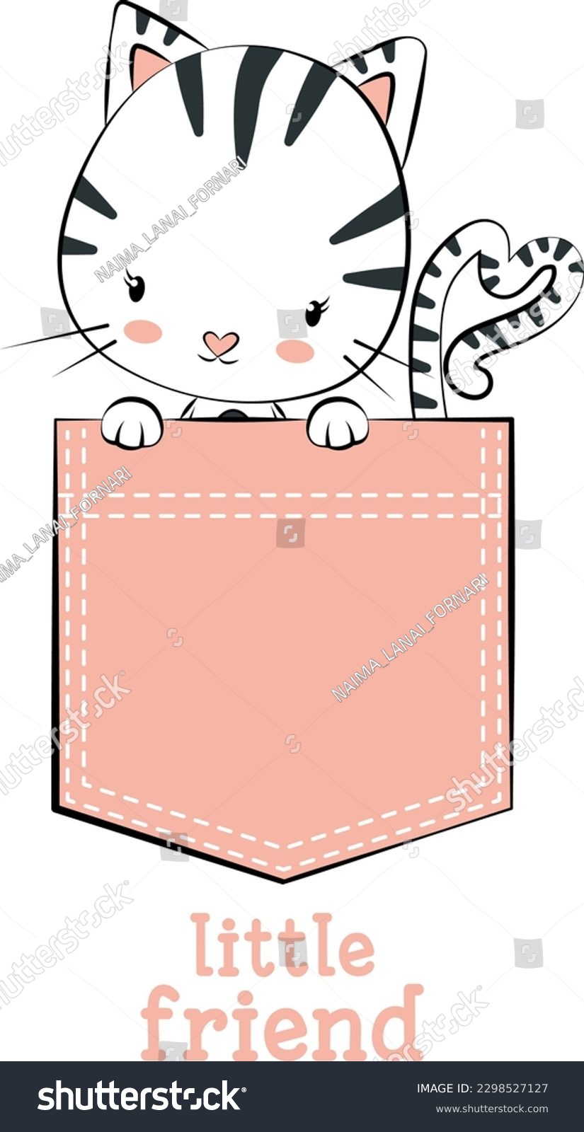 SVG of little kitty inside a pocket svg