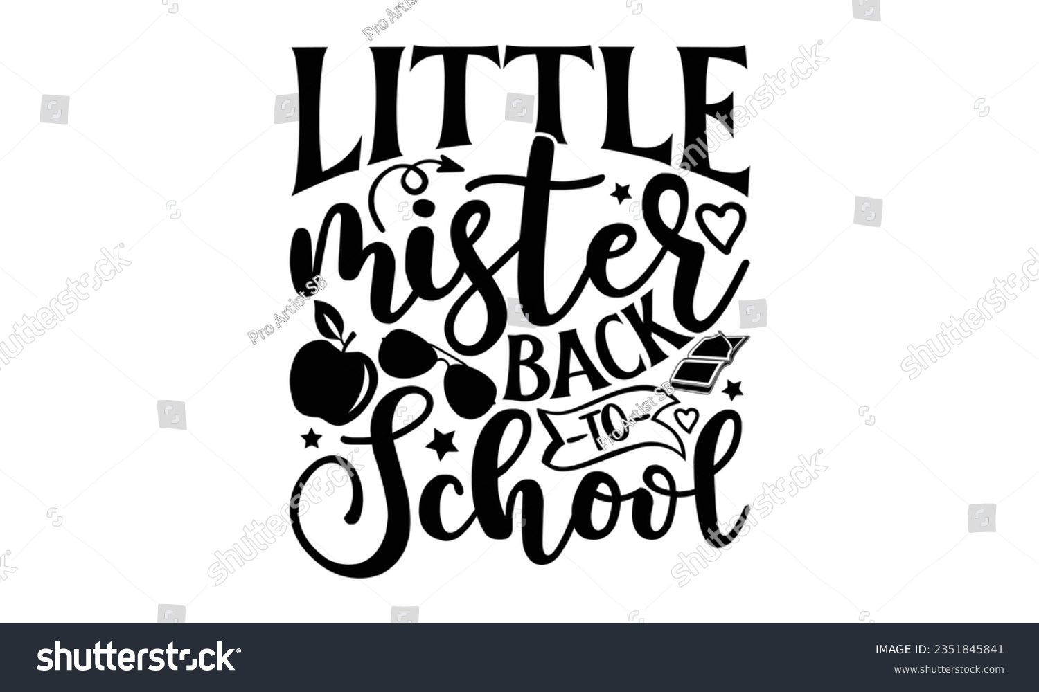 SVG of Little miss back to school - School SVG Design Sublimation, Back To School Quotes, Calligraphy Graphic Design, Typography Poster with Old Style Camera and Quote. svg