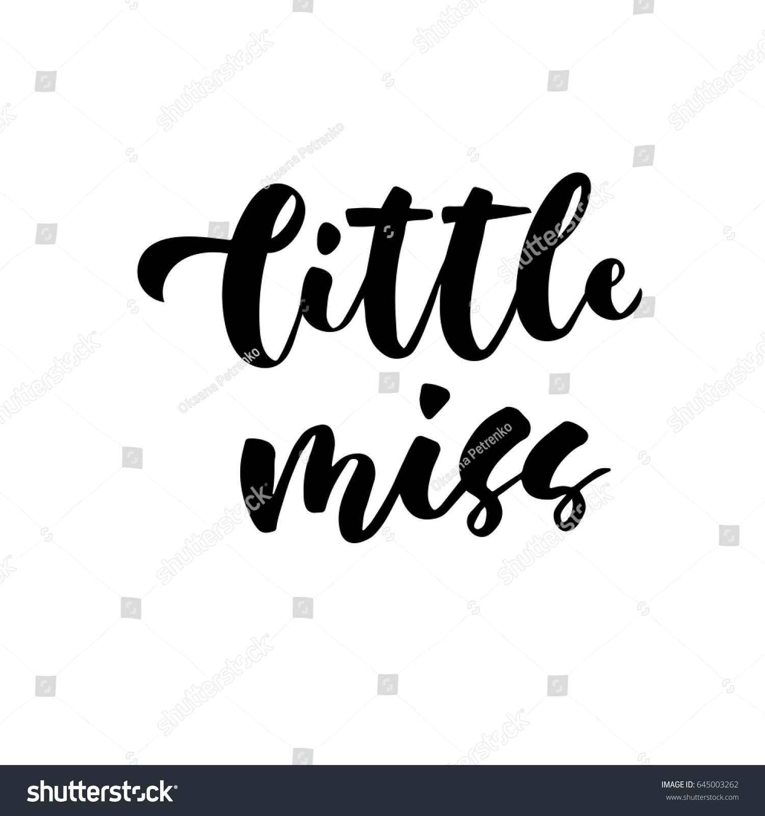 Little Miss Hand Lettering Quotes Print Stock Vector (Royalty Free ...