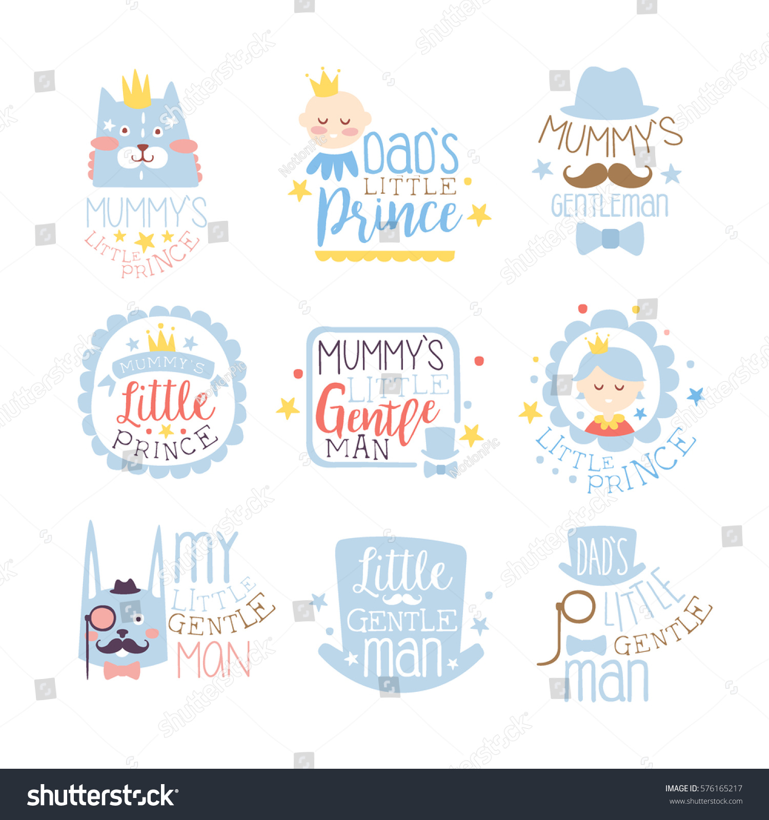 Little Prince Set Prints Infant Boy Stock Vector 576165217 Little Prince Set Prints Infant Boy Stock Vector 576165217