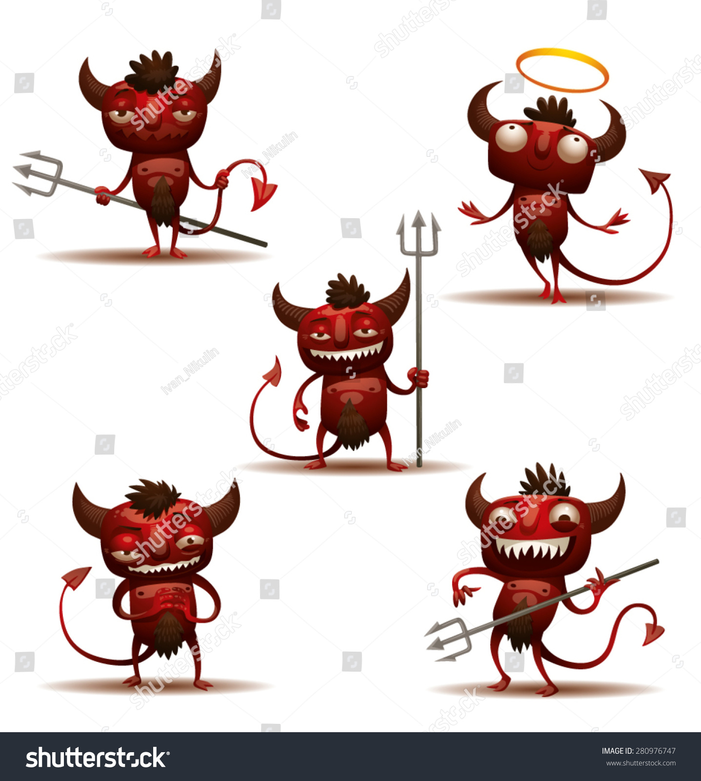SVG of Little Red Devils set, vector svg