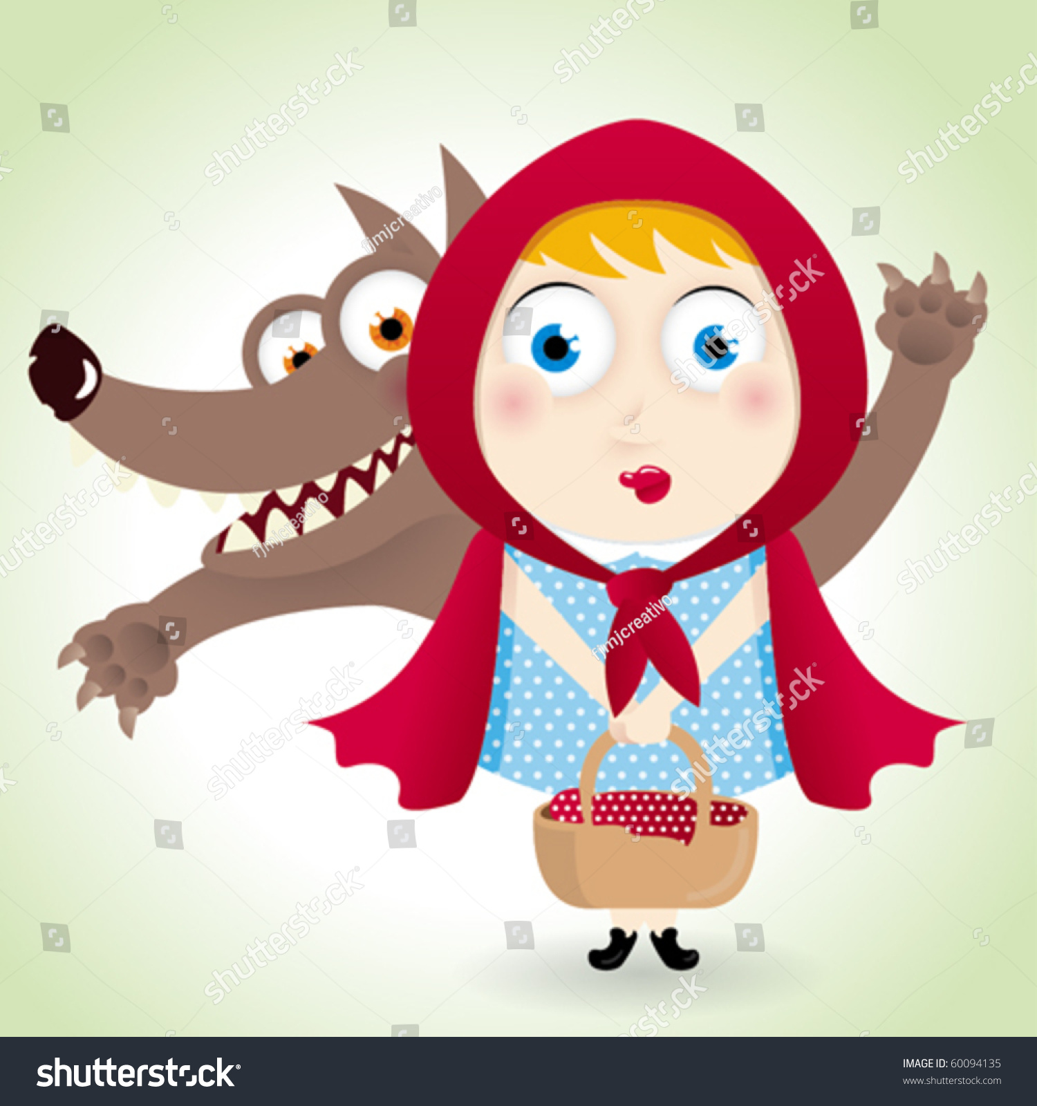 Little Red Riding Hood Wolf Stock Vector 60094135