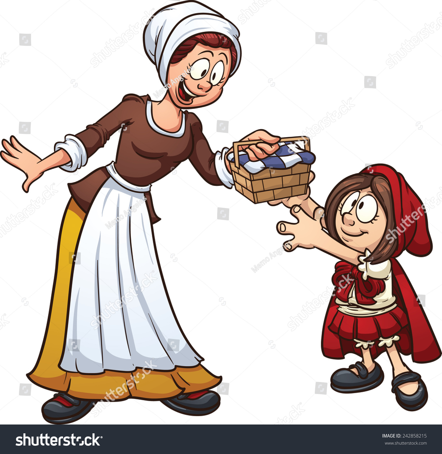 Little Red Riding Hood Getting Basket Stock Vector (Royalty Free ...