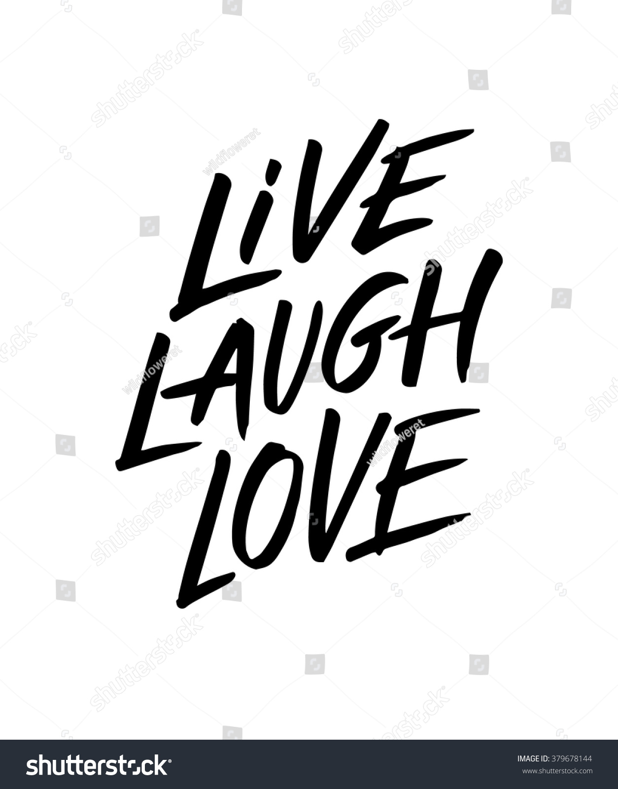 Live Laugh Love Hand drawn design element Handwritten modern lettering and calligraphy