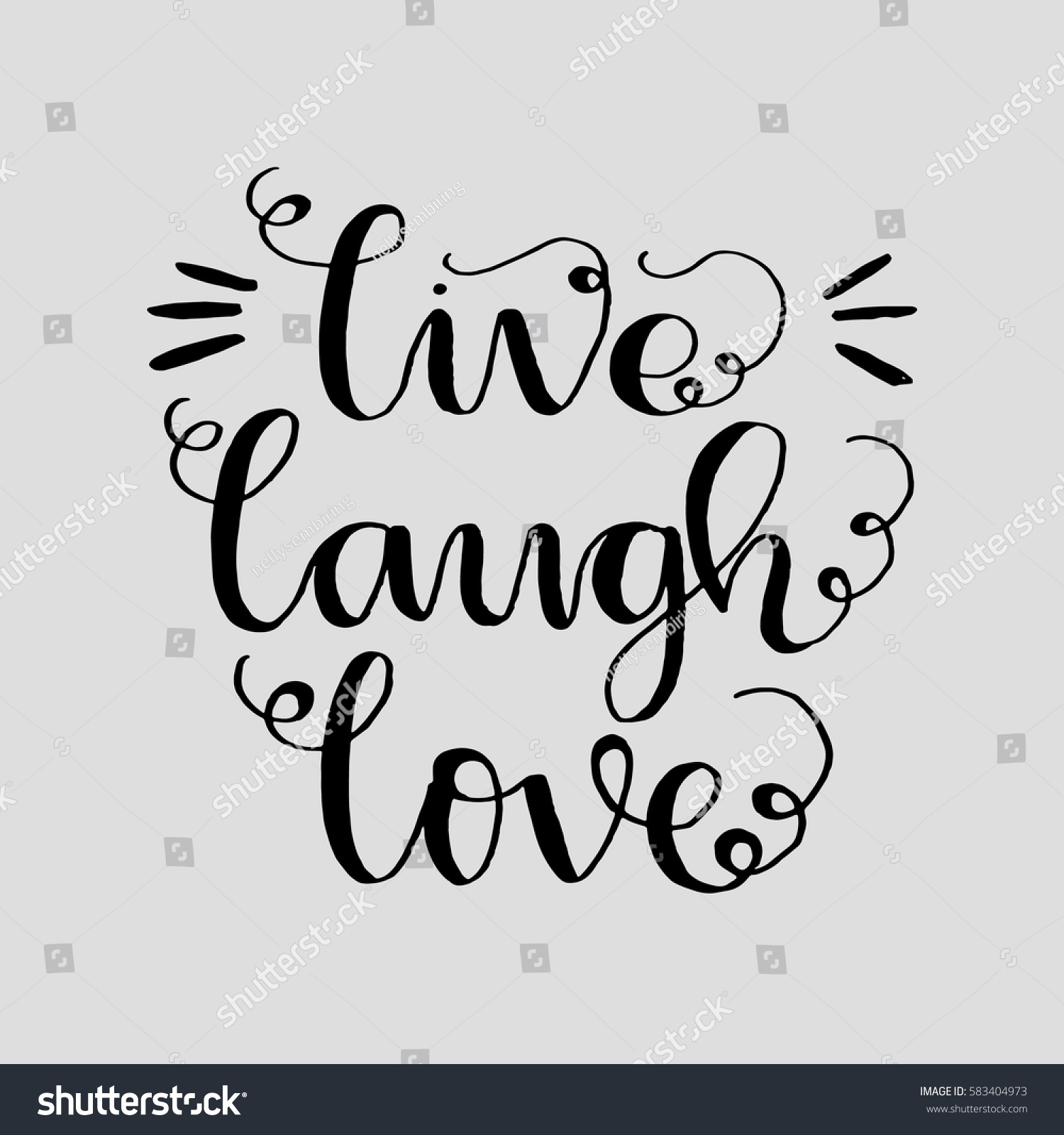 Live Laugh Love Hand Lettered Quote Modern Calligraphy