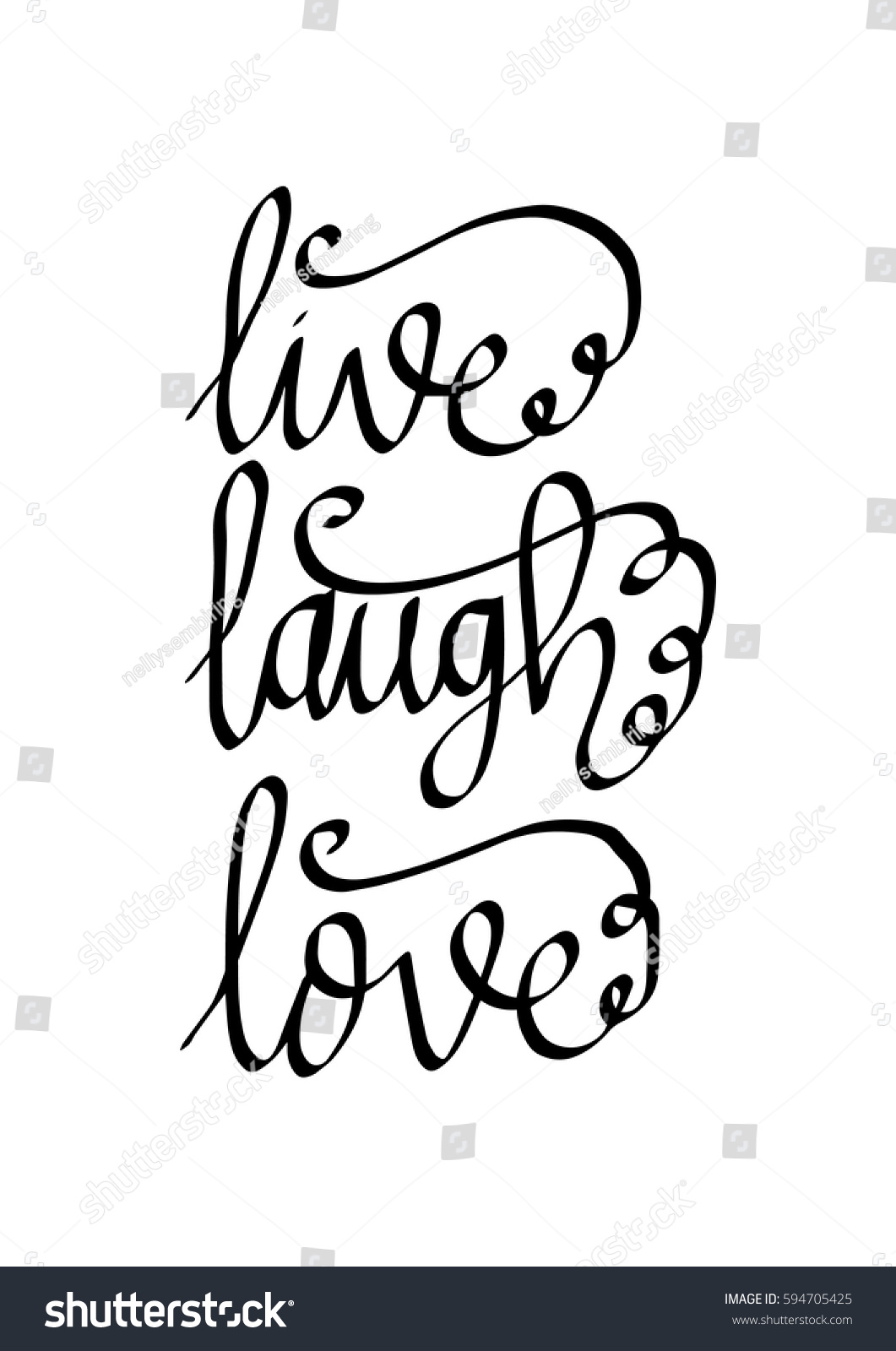 Live Laugh Love Hand Lettered Quote Modern Calligraphy