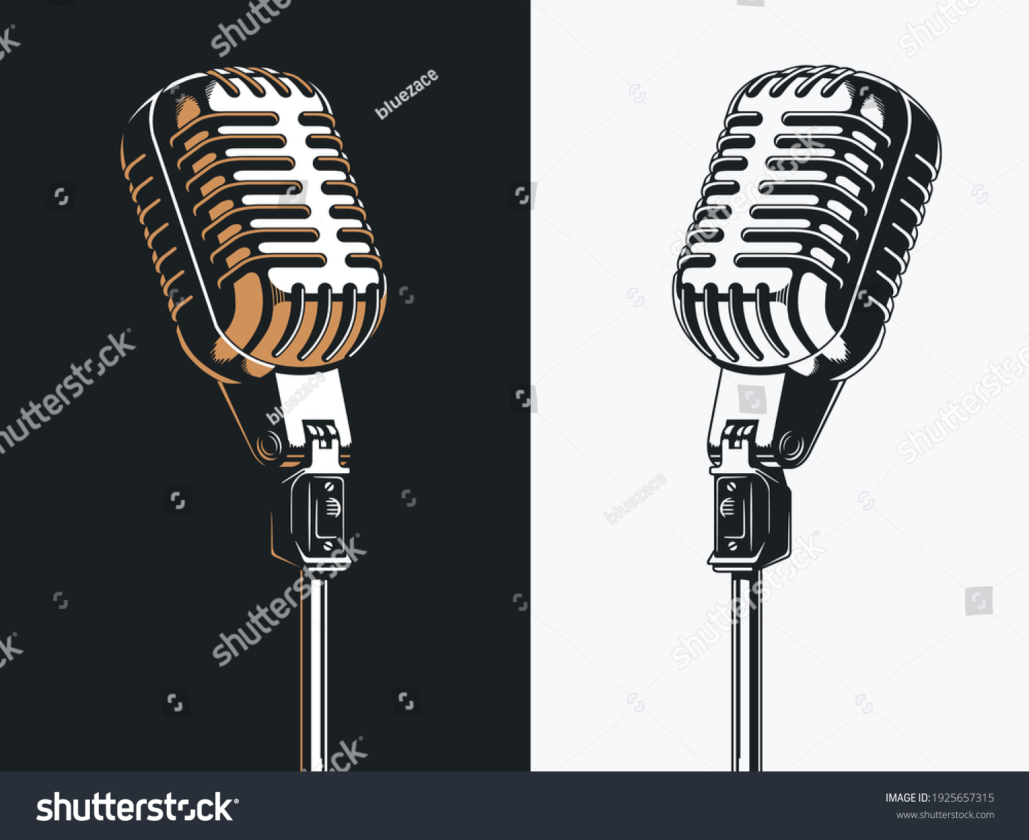 SVG of Live on stage open microphone drawing, transparent background clipart illustration svg