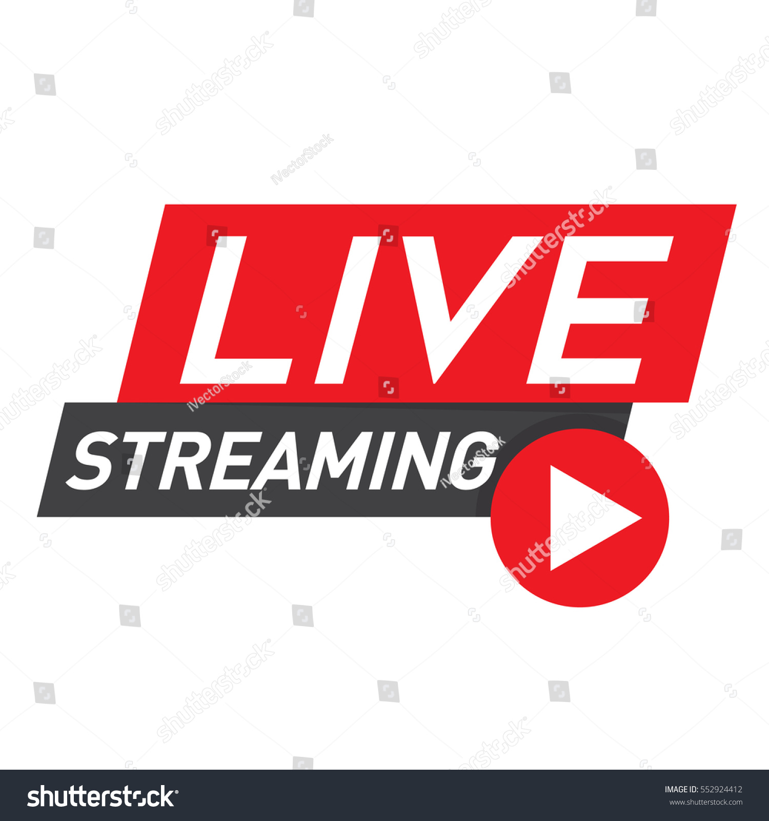 Live Streaming Icon Badge Emblem Broadcasting Stock Vector ...