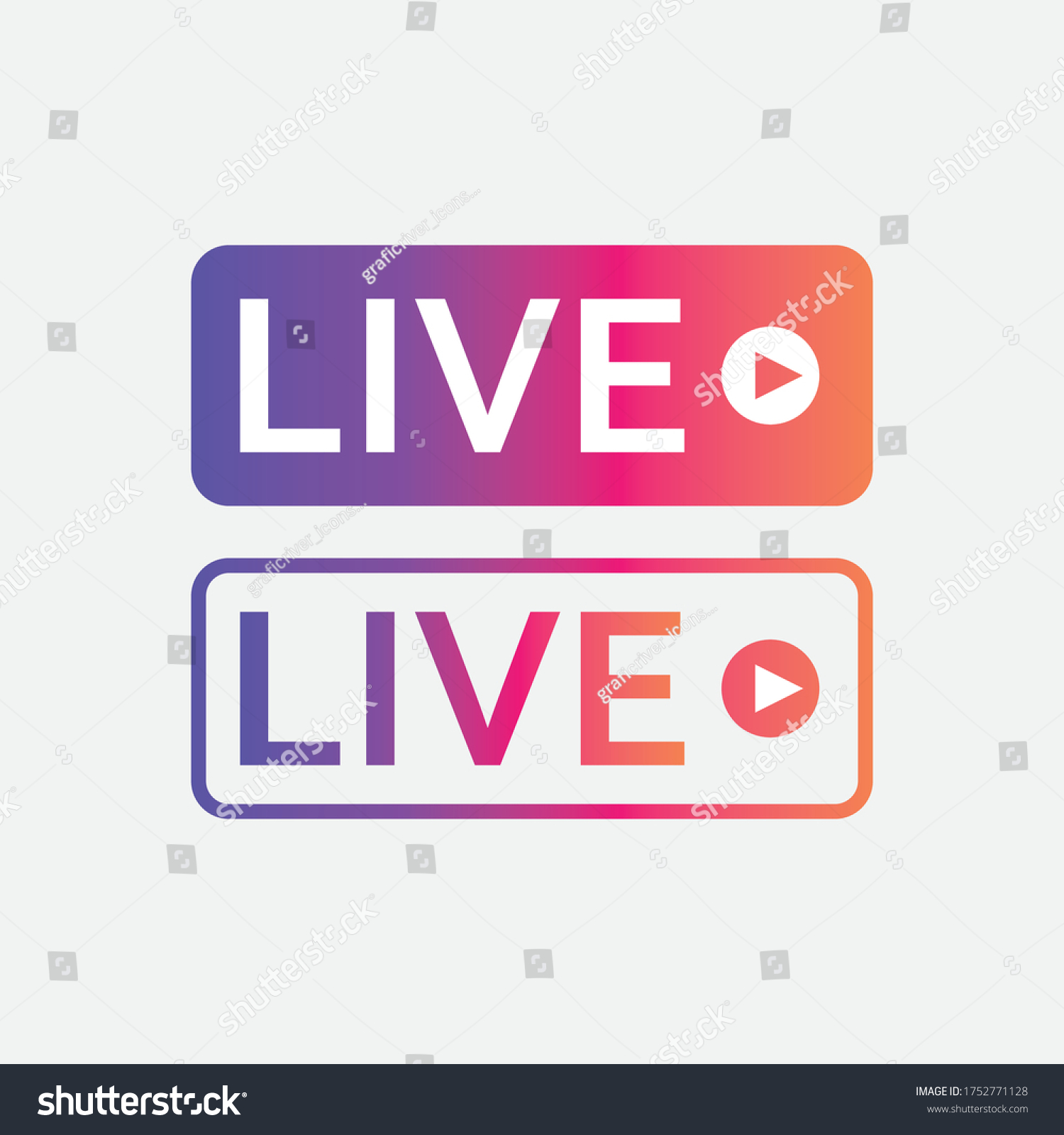 Live Streaming Icon Live Buttons Symbol Stock Vector (Royalty Free ...