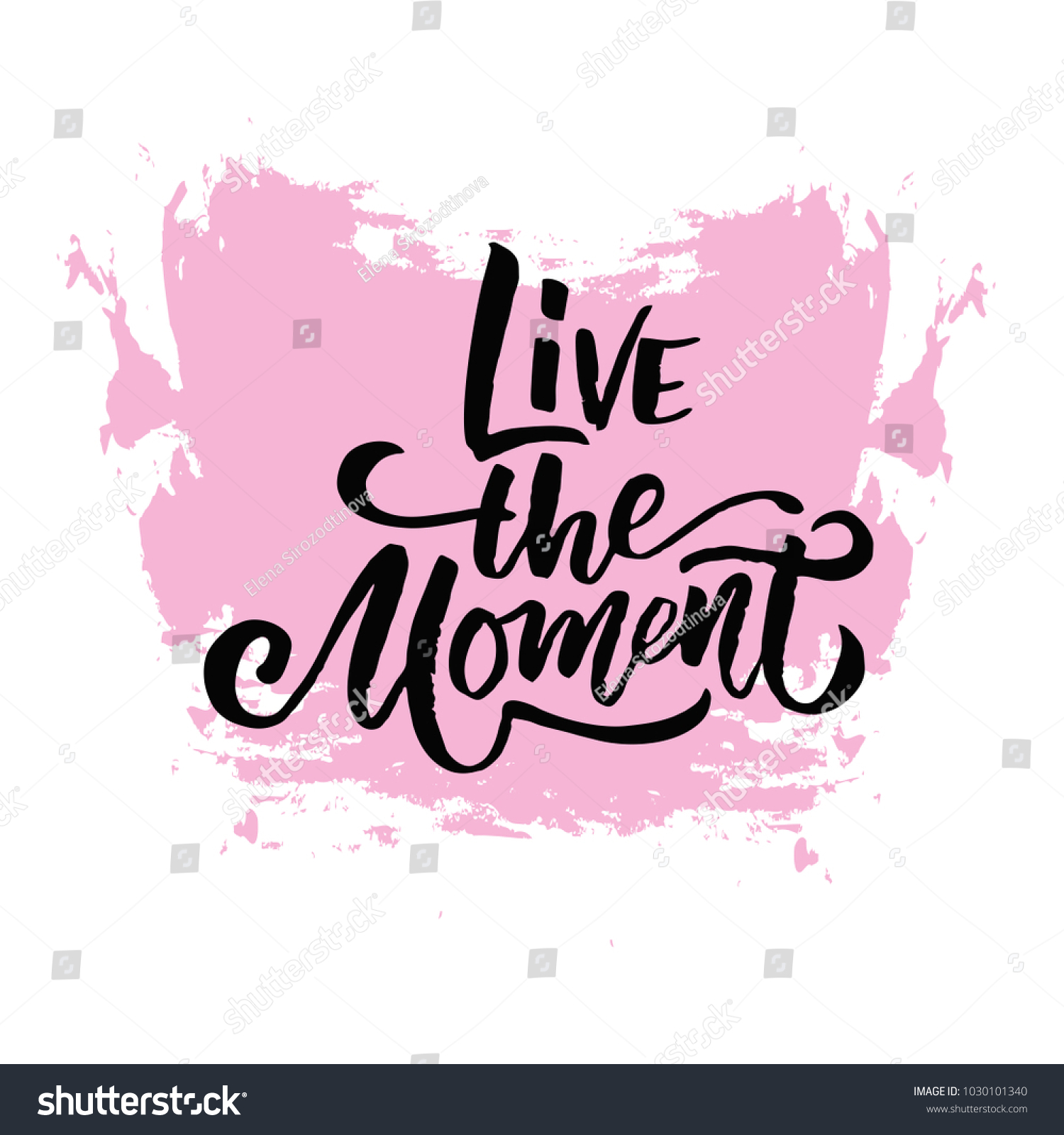 live-moment-quotes-handlettering-cart-label-vector-de-stock-libre-de