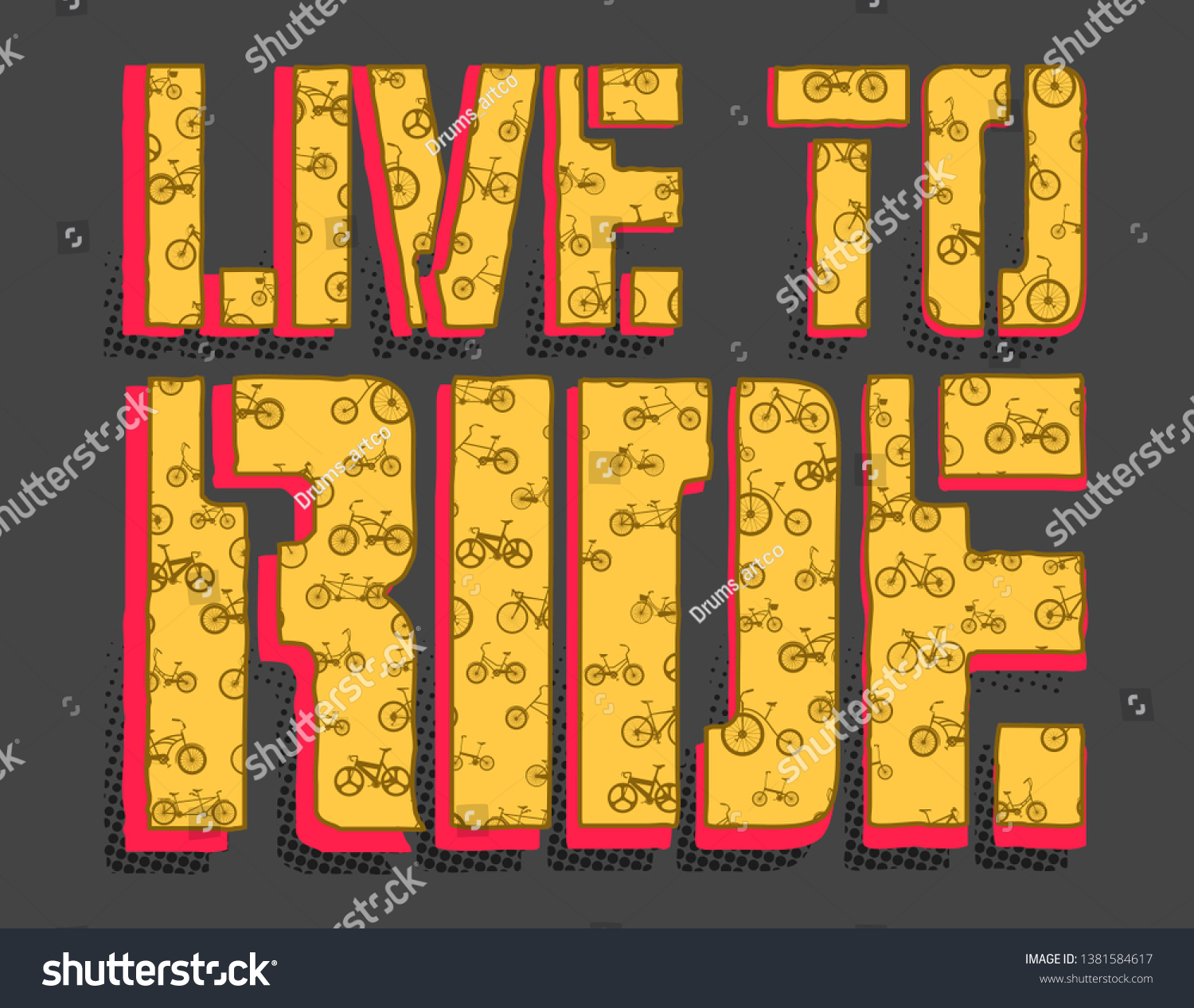 live-ride-bike-sentence-pastel-colors-stock-vector-royalty-free