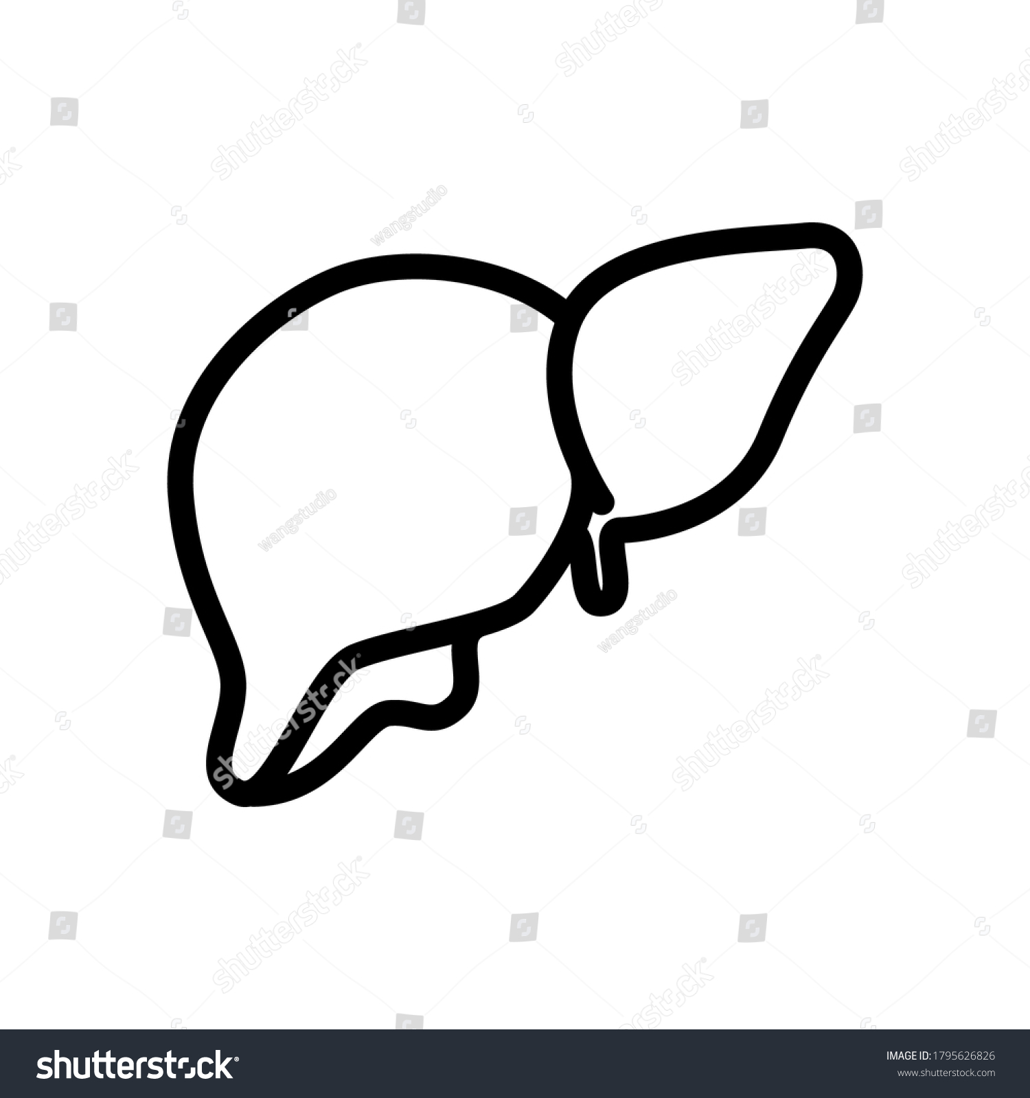 Liver Symbol Line Icon Vector Illustration Stock Vector (Royalty Free ...