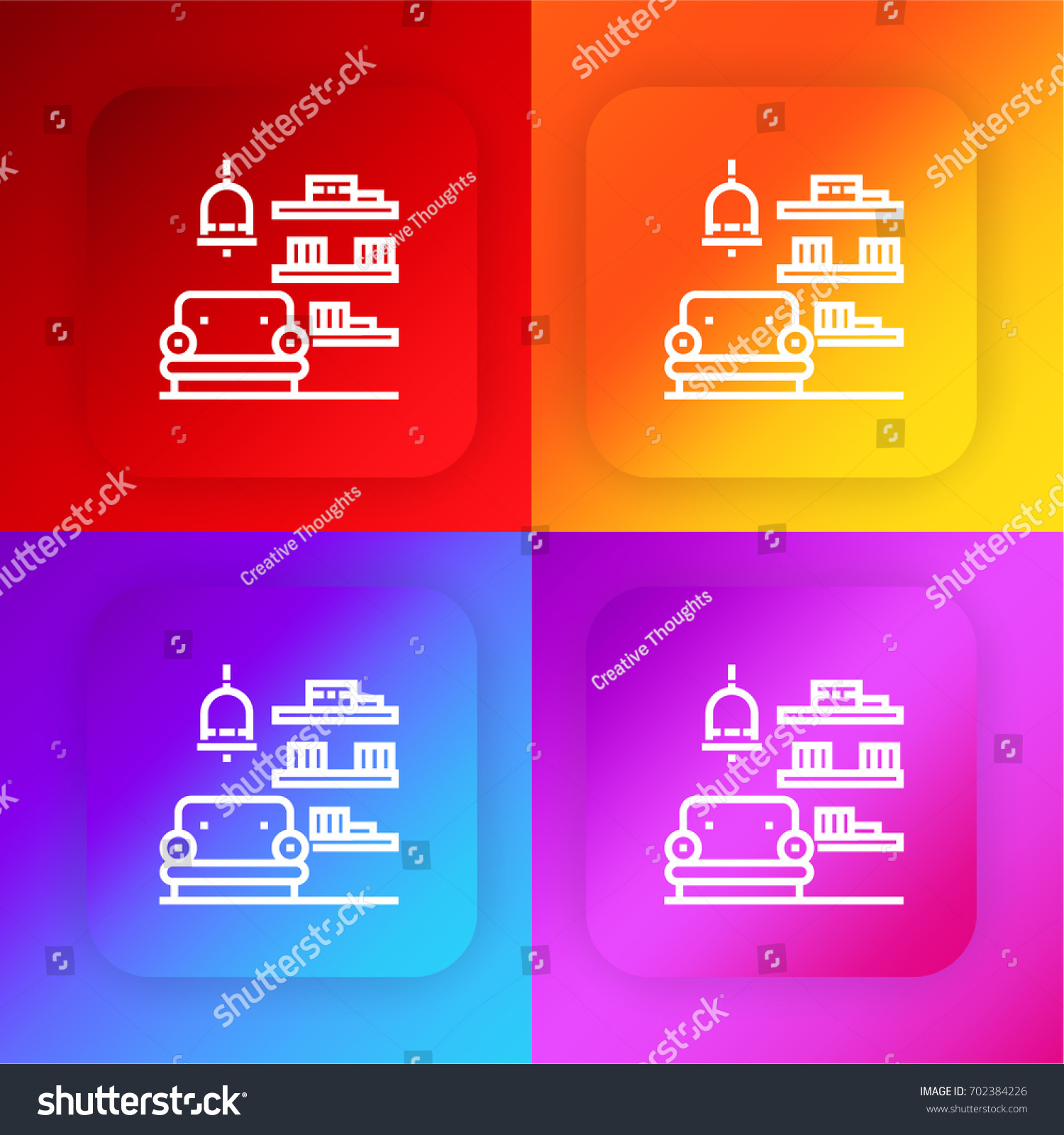 Living Room Four Color Gradient App Stock Vector Royalty