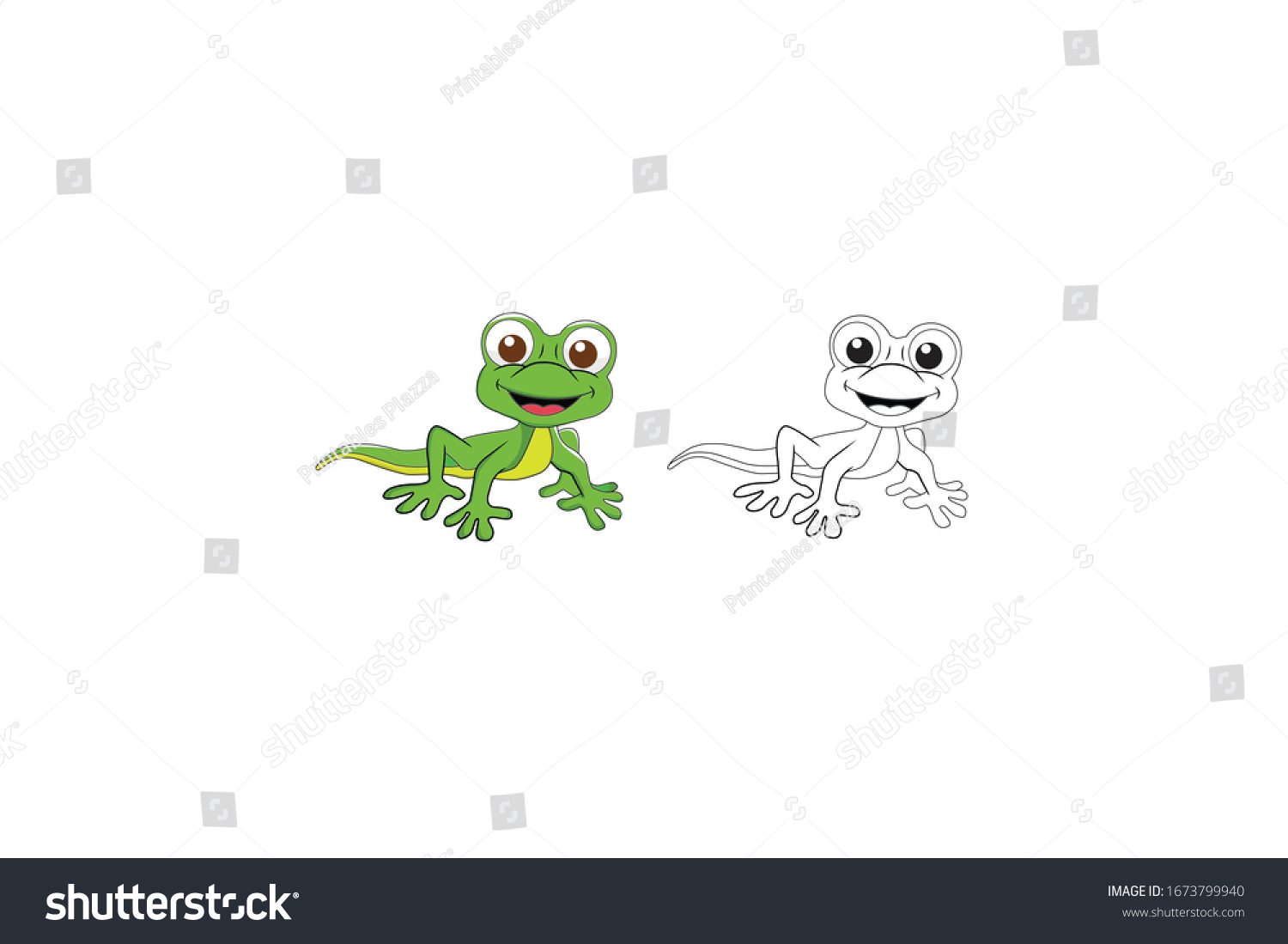 Download Lizard Animal Cartoon Vector Illustration Bundle Stock Vector Royalty Free 1673799940