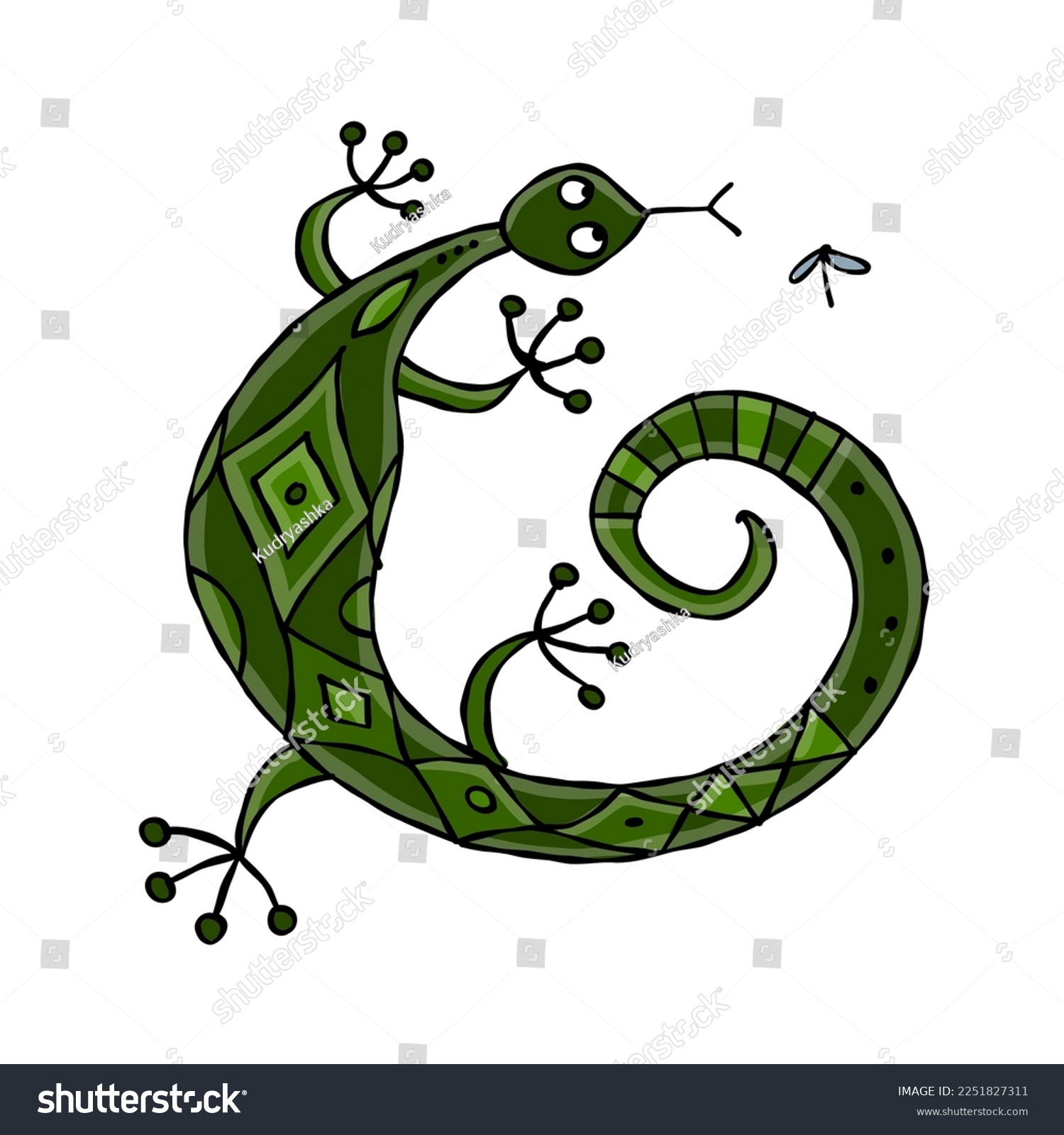 recommend clip art: Lizard character, jungle animal. Chameleon isolated for your design. Vector illustration