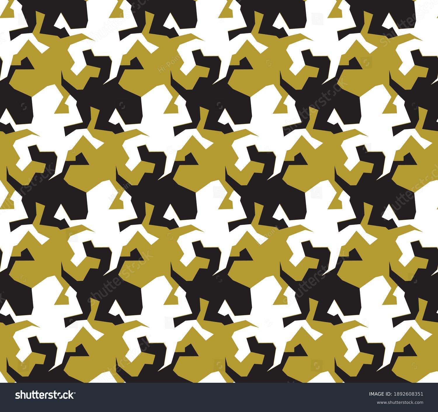 Lizard Tessellation Repeating Pattern Black White Stock Vector (Royalty