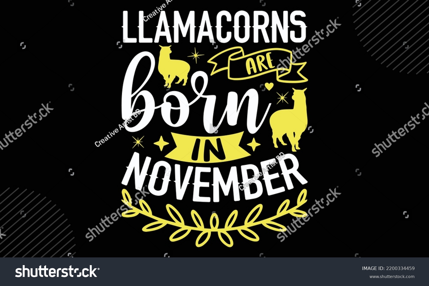 SVG of Llamacorns Are Born In November - Llama T shirt Design, Hand lettering illustration for your design, Modern calligraphy, Svg Files for Cricut, Poster, EPS svg