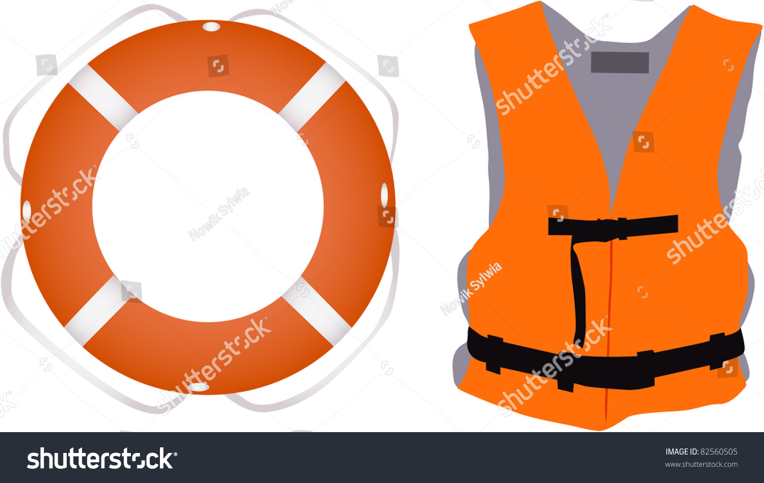 Llife Jacket ,Life Buoys Stock Vector Illustration 82560505 : Shutterstock