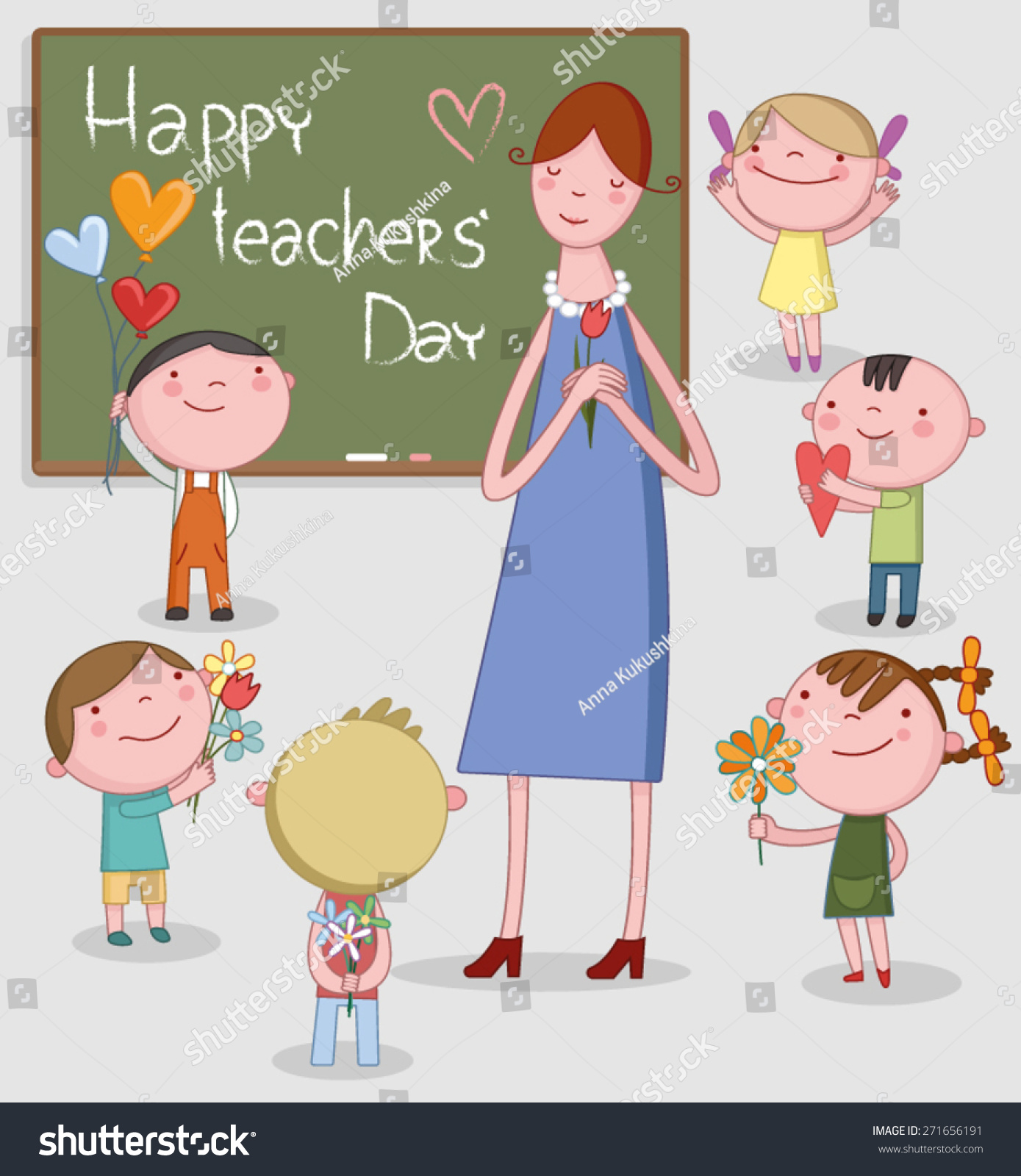 Llustration Of Kids Celebrating Teachers' Day Stock Vector Illustration ...